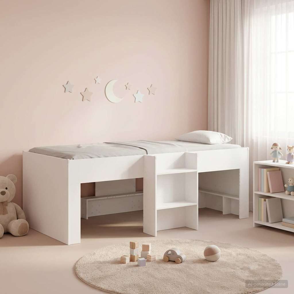 vidaXL Κρεβάτι Υψηλού Στυλ για Παιδιά 2 pcs Λευκό 90 x 200 cm