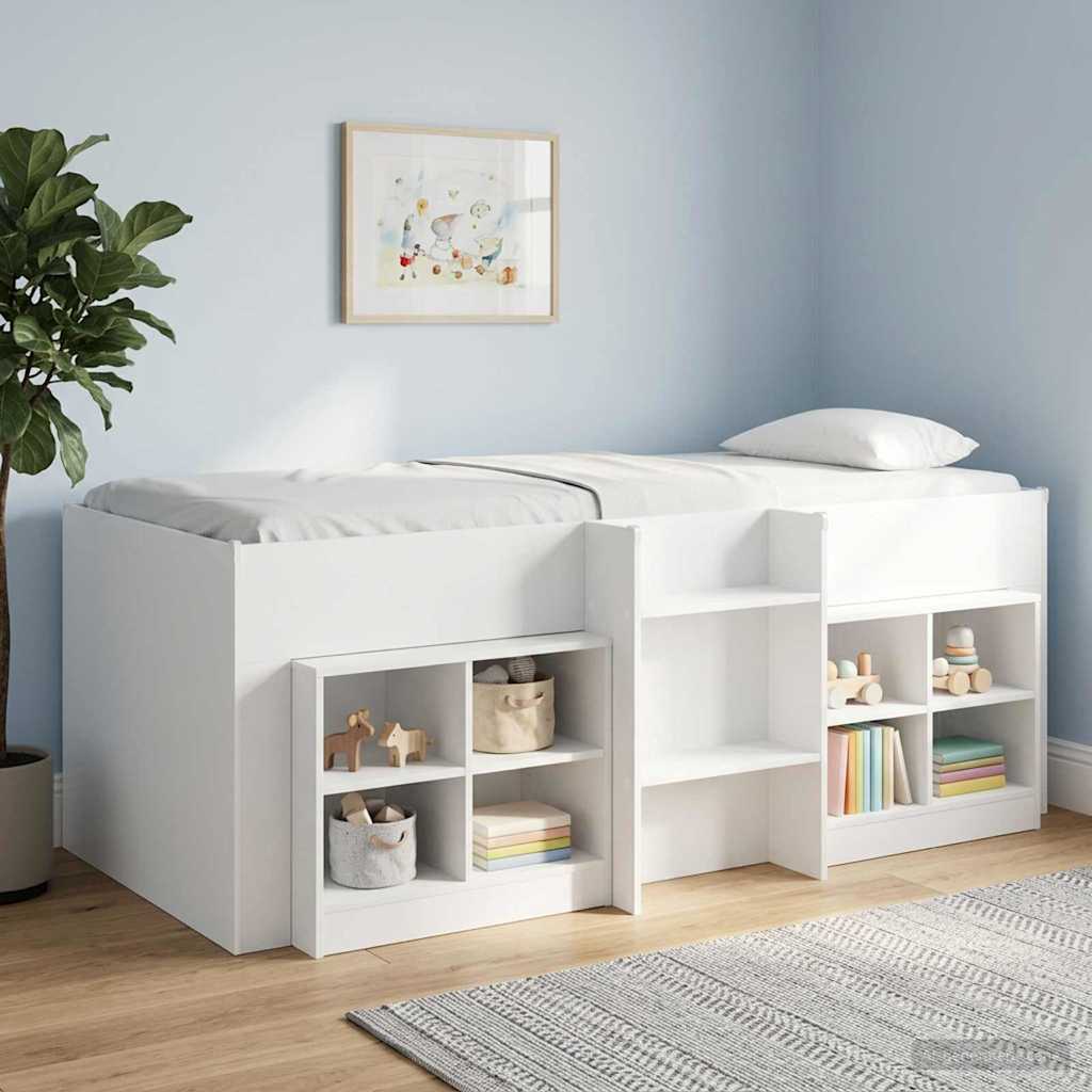 vidaXL Κρεβάτι Υψηλού Στυλ για Παιδιά 2 pcs Λευκό 90 x 200 cm