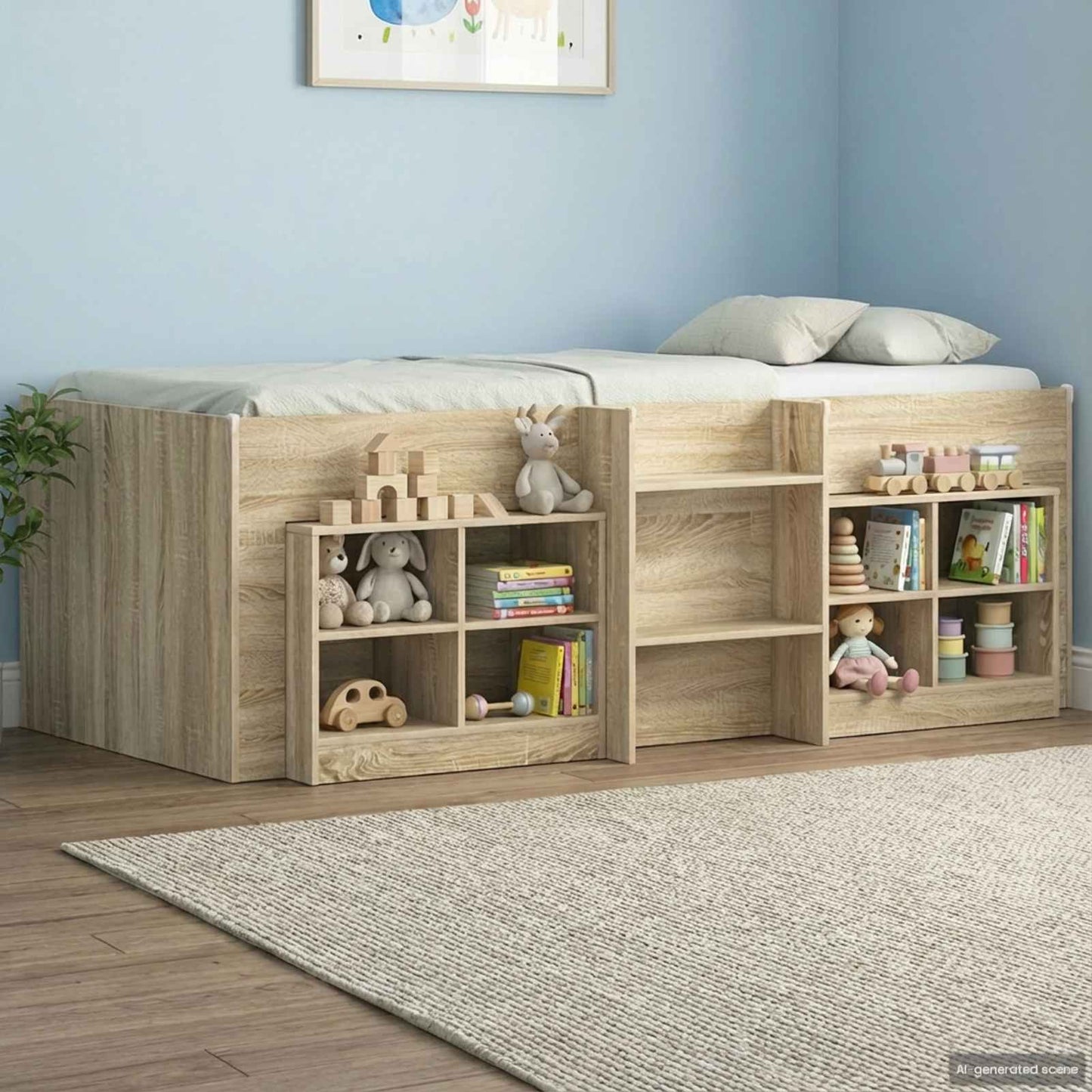 vidaXL Κρεβάτι Υψηλού Στυλ για Παιδιά 2 pcs Sonoma Δρυς 90 x 200 cm