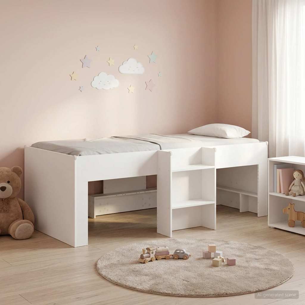 vidaXL Κρεβάτι Υψηλού Στυλ για Παιδιά 2 pcs Λευκό 98.5 x 200 εκ