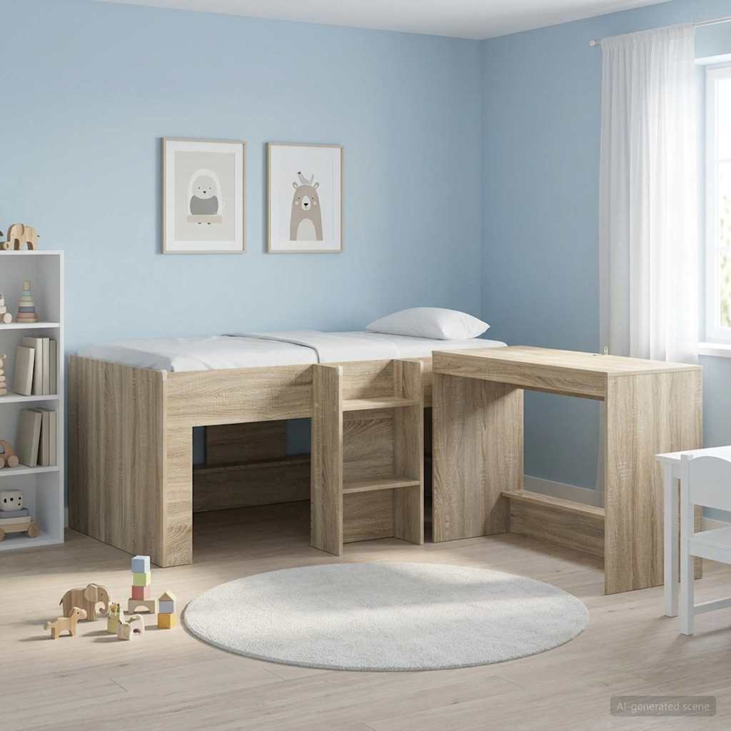vidaXL Κρεβάτι Υψηλού Στυλ για Παιδιά 2 pcs Sonoma Επεξεργασμένο Ξύλο