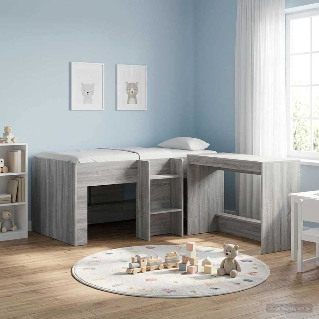 vidaXL Κρεβάτι Υψηλού Στυλ για Παιδιά 2 pcs Γκρι Sonoma