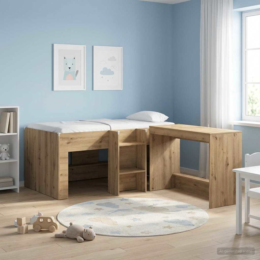 vidaXL Κρεβάτι Υψηλού Στυλ για Παιδιά 2 pcs Artisian Δρυς