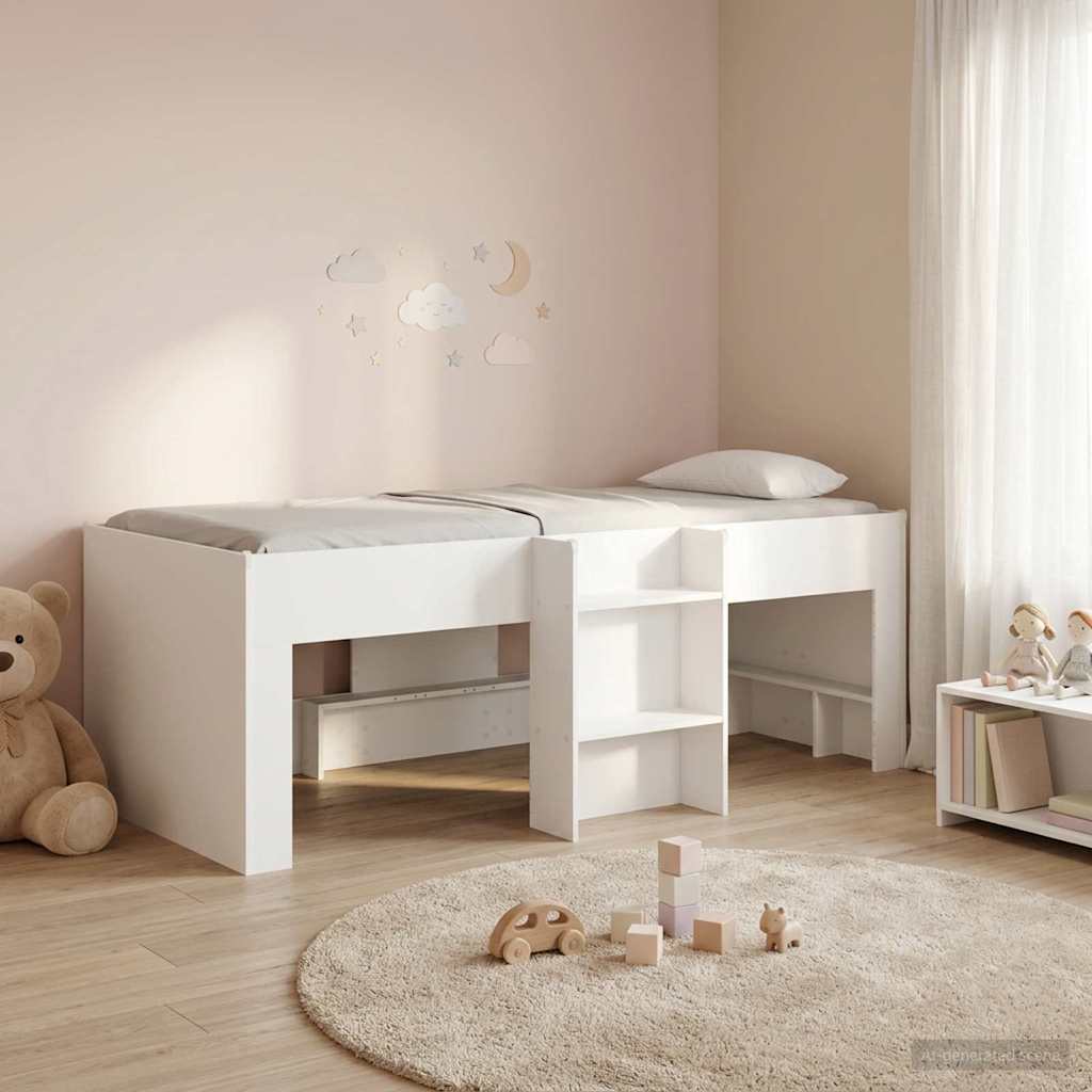 vidaXL Κρεβάτι Υψηλού Στυλ για Παιδιά 2 pcs Λευκό 90 x 190 cm