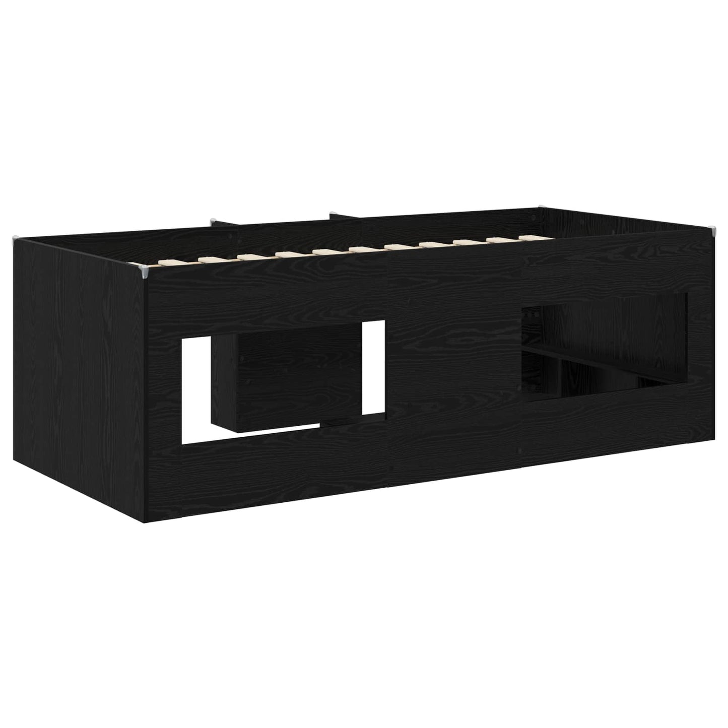 vidaXL Κρεβάτι Υψηλού Στυλ για Παιδιά 2 pcs Μαύρη Δρυς 90 x 190 cm