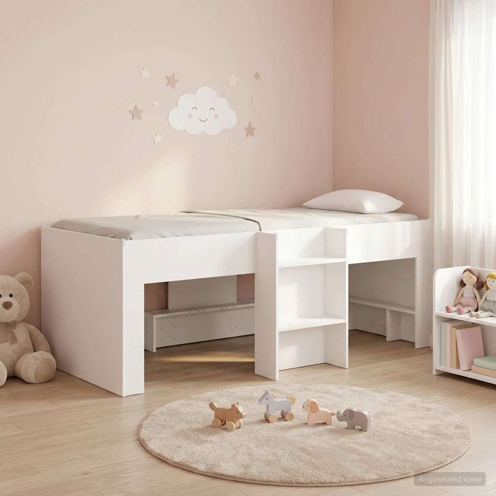 vidaXL Κρεβάτι Υψηλού Στυλ για Παιδιά 2 pcs Λευκό Επεξεργασμένο Ξύλο