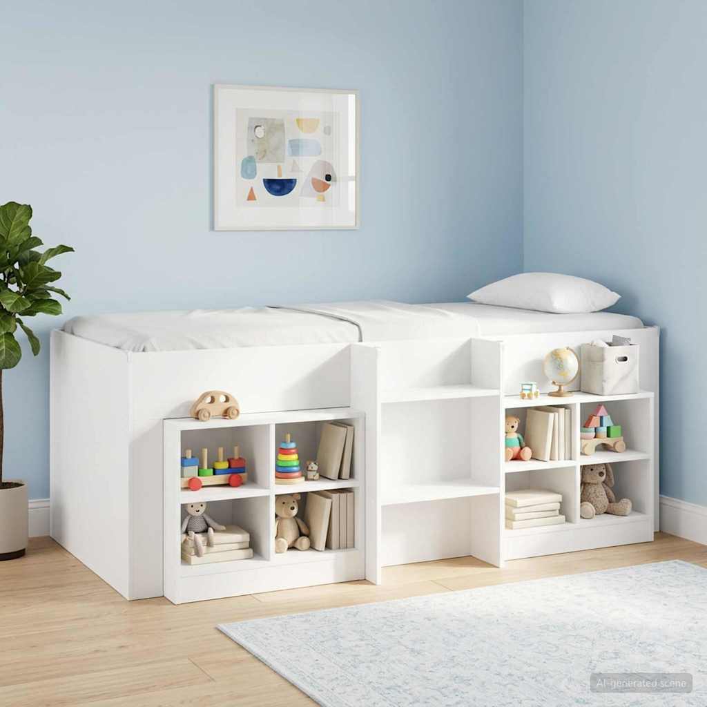 vidaXL Κρεβάτι Υψηλού Στυλ για Παιδιά 2 pcs Λευκό Επεξεργασμένο Ξύλο