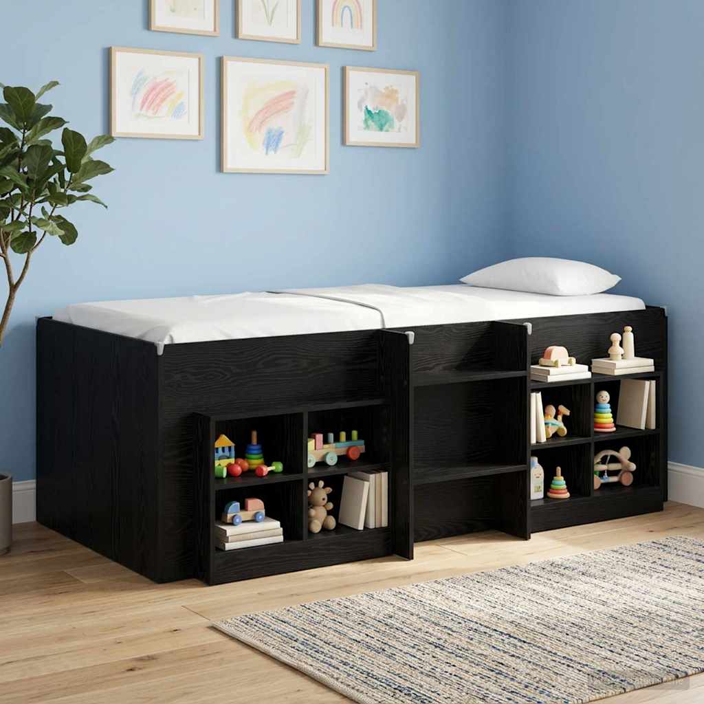 vidaXL Κρεβάτι Υψηλού Στυλ για Παιδιά 2 pcs Μαύρη Δρυς
