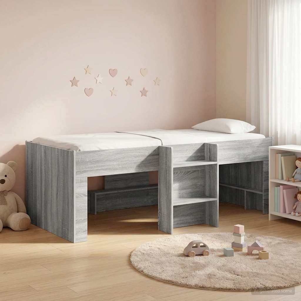 vidaXL Κρεβάτι Υψηλού Στυλ για Παιδιά 2 pcs Γκρι Sonoma
