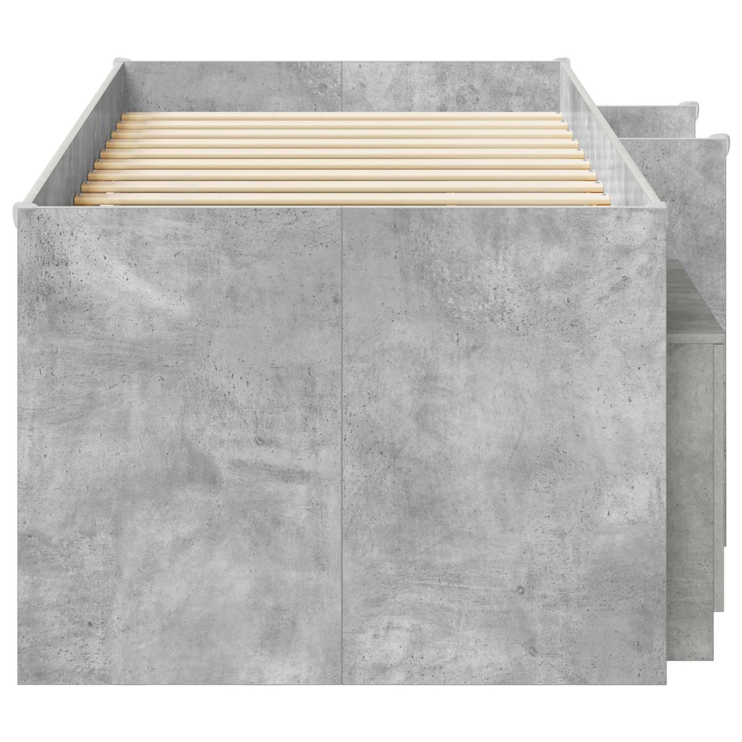 vidaXL Σκελετός κρεβατιού loft με ντουλάπι 3 τμχ. Γκρι Σκυροδέματος