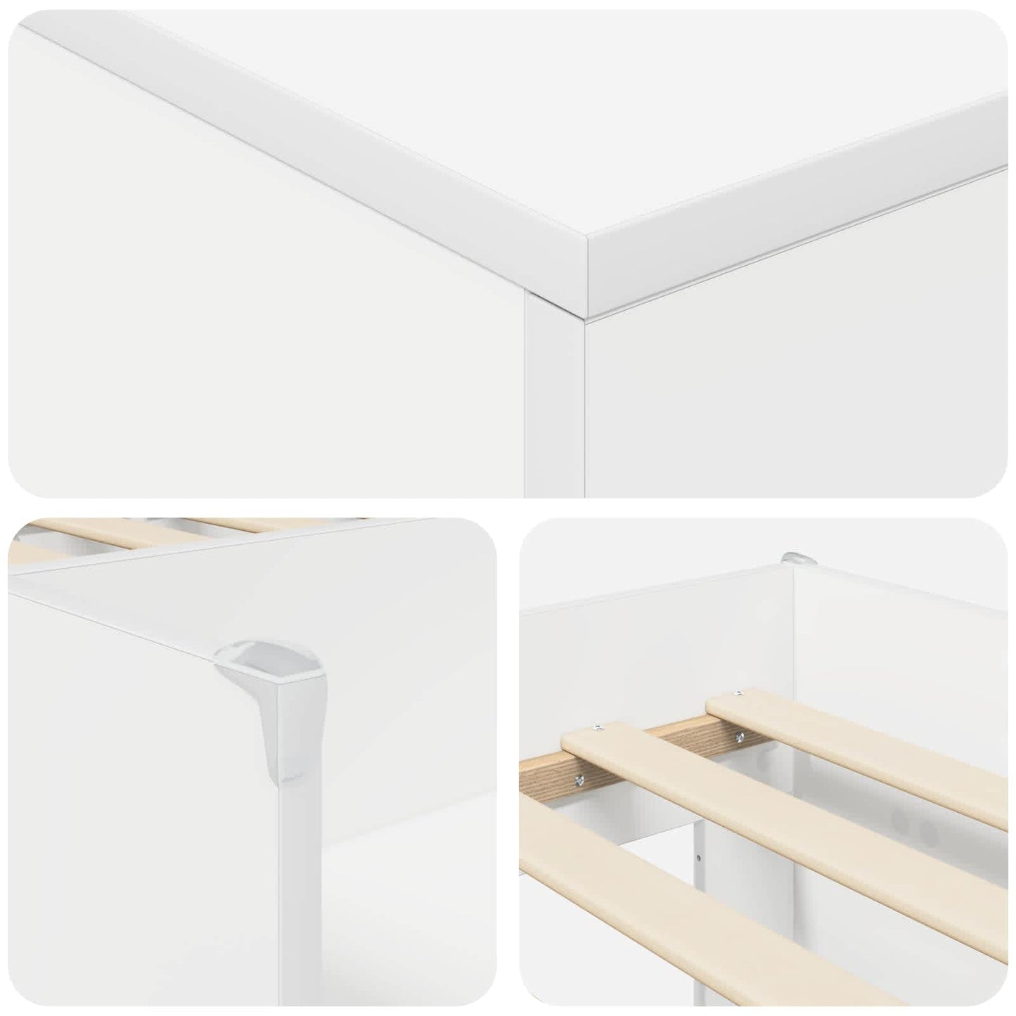 vidaXL Κρεβάτι σοφίτας με ντουλάπι 3 τμχ. Λευκό Επεξεργασμένο ξύλο