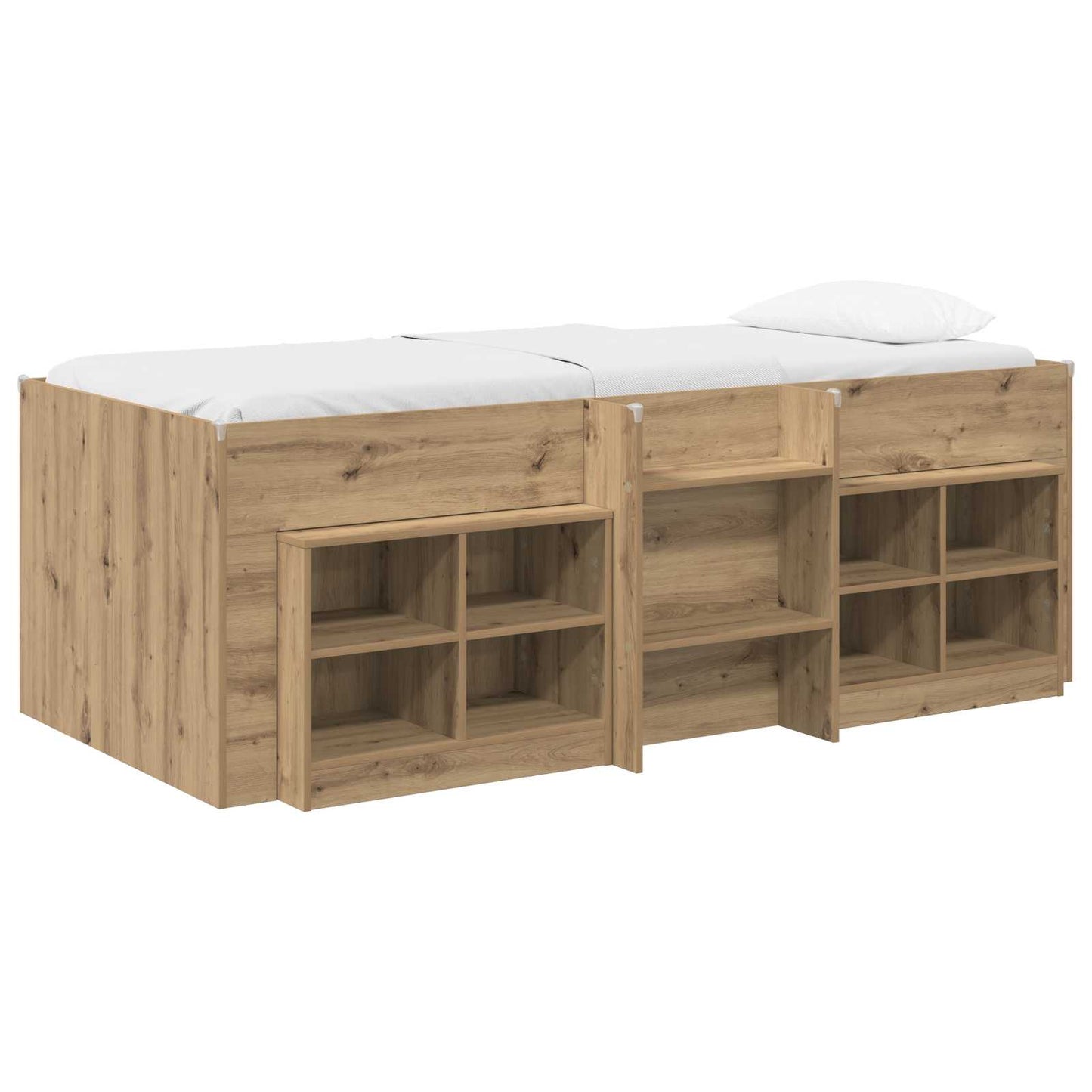 vidaXL Κρεβάτι σοφίτας με ντουλάπι με ράφι 3 τμχ. Artisan Δρυς
