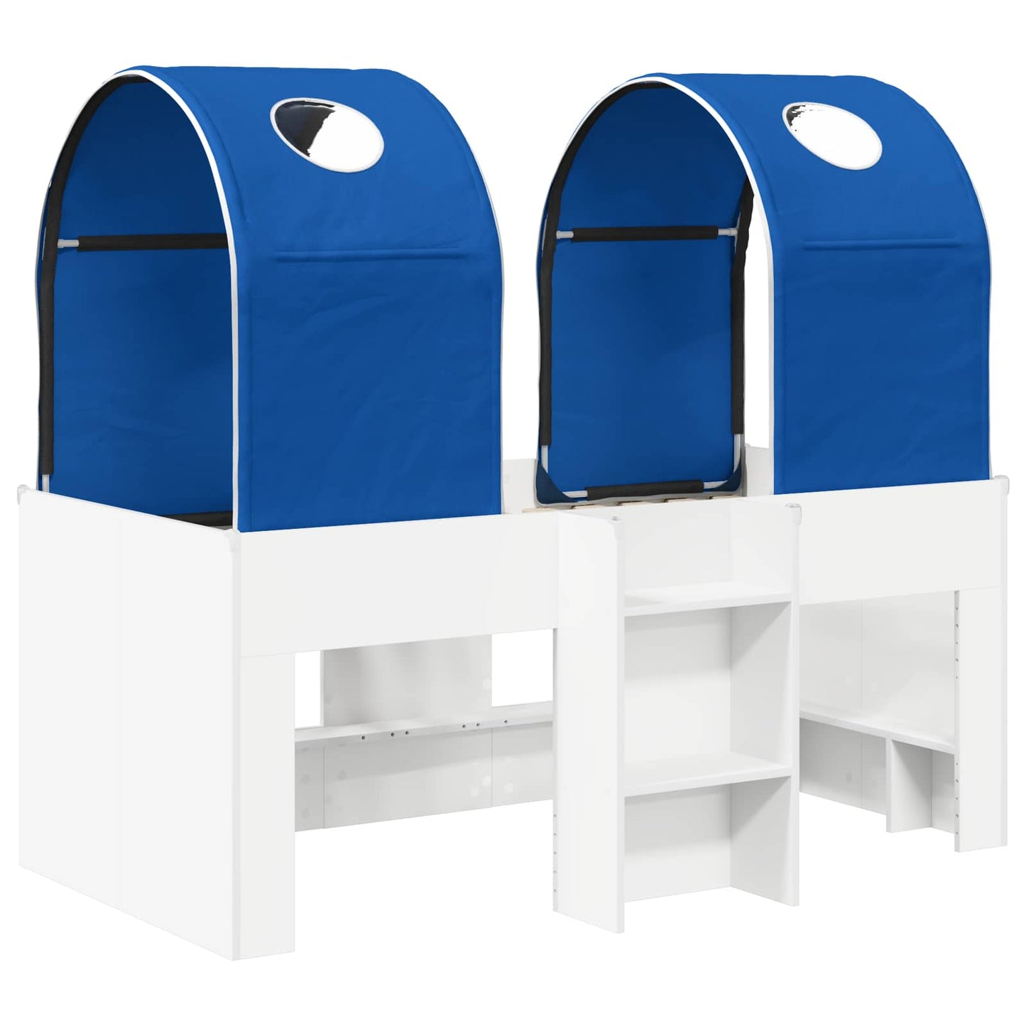 vidaXL Κρεβάτι με Τούνελ 4 pcs Λευκό και Μπλε Επεξεργασμένο Ξύλο