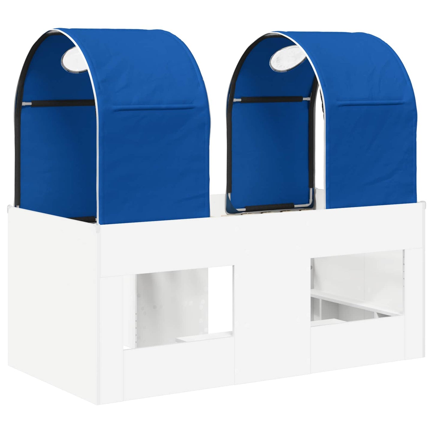 vidaXL Κρεβάτι με Τούνελ 4 pcs Λευκό και Μπλε Επεξεργασμένο Ξύλο