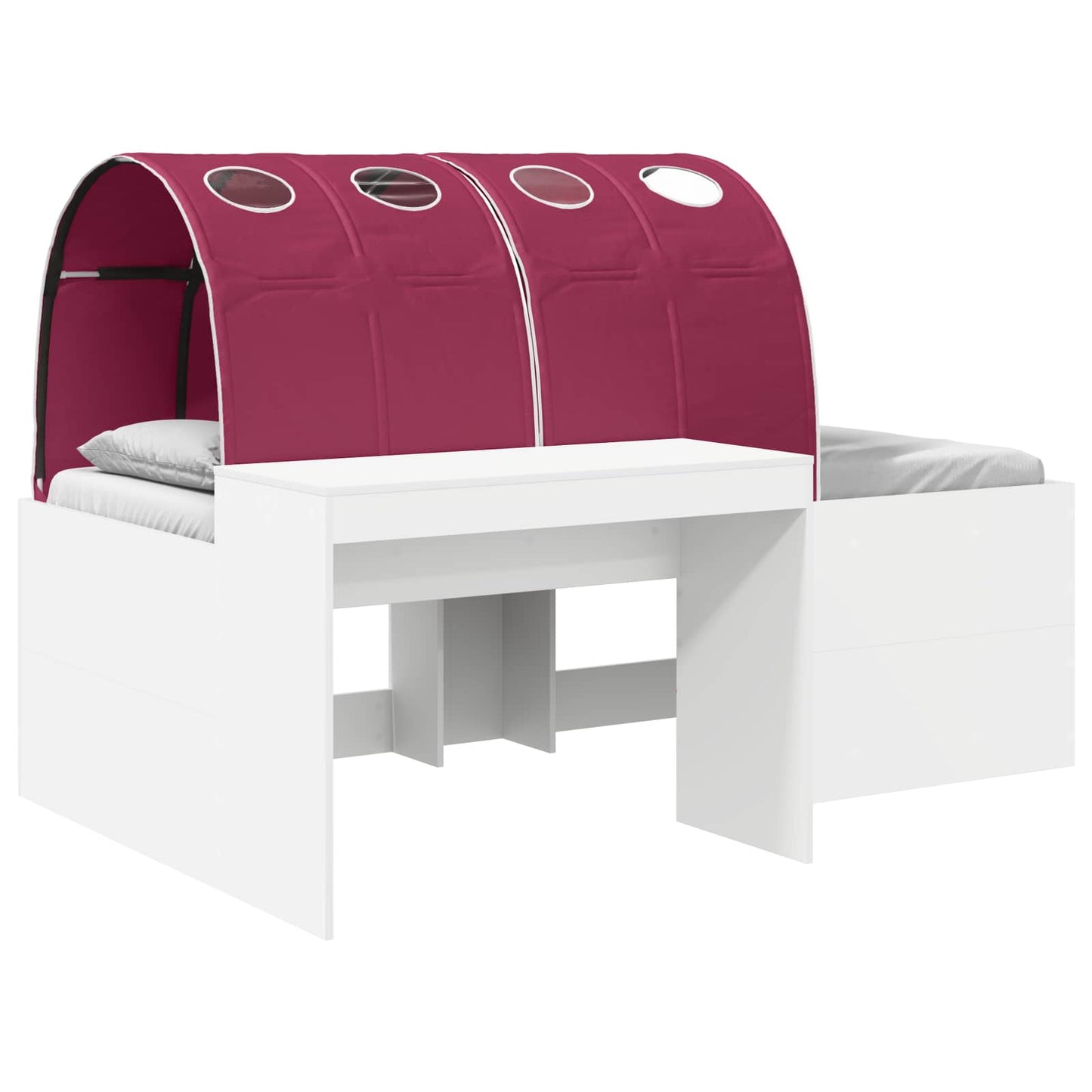 vidaXL Κρεβάτι με Τούνελ 3 pcs Λευκό και Κόκκινο Επεξεργασμένο ξύλο