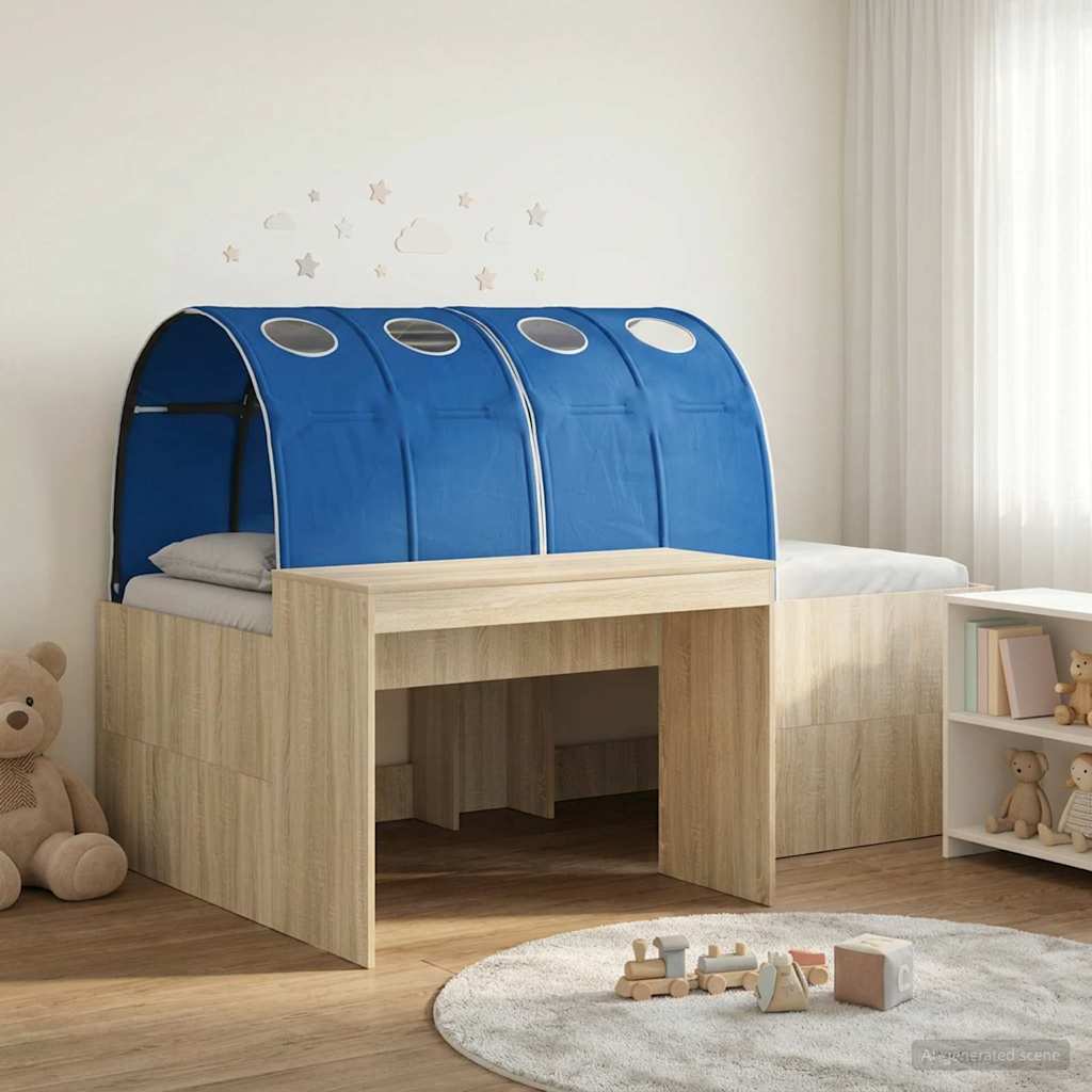 vidaXL Κρεβάτι με Τούνελ με ράφι 3 τμχ. Sonoma Δρυς και Μπλε