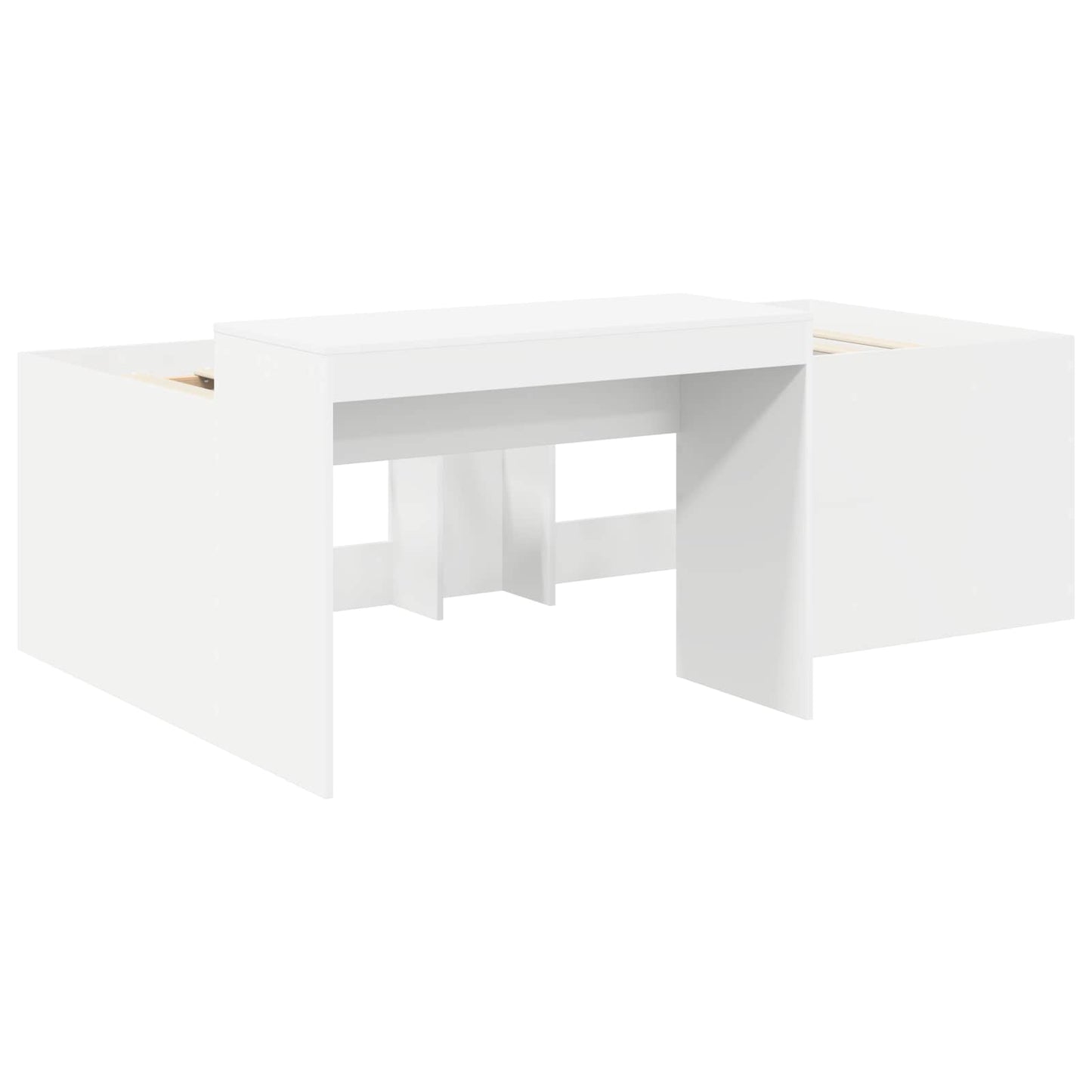 vidaXL Κρεβάτι με Τούνελ 4 pcs Καρυδί και Μαύρο Επεξεργασμένο Ξύλο
