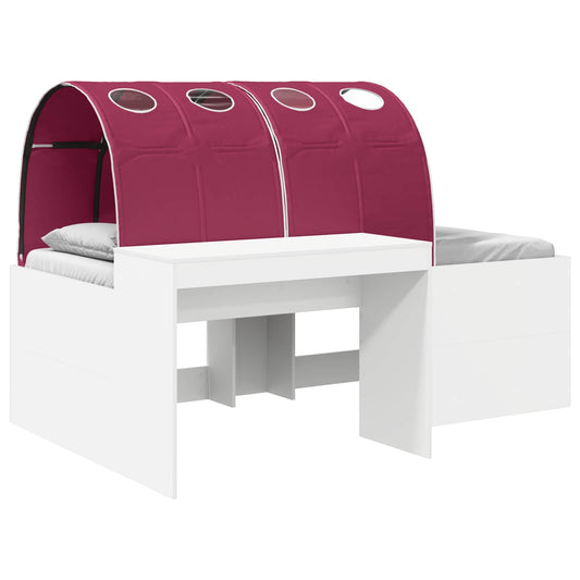vidaXL Κρεβάτι με Σήραγγα 4 pcs Λευκό και Κόκκινο Επεξεργασμένο Ξύλο