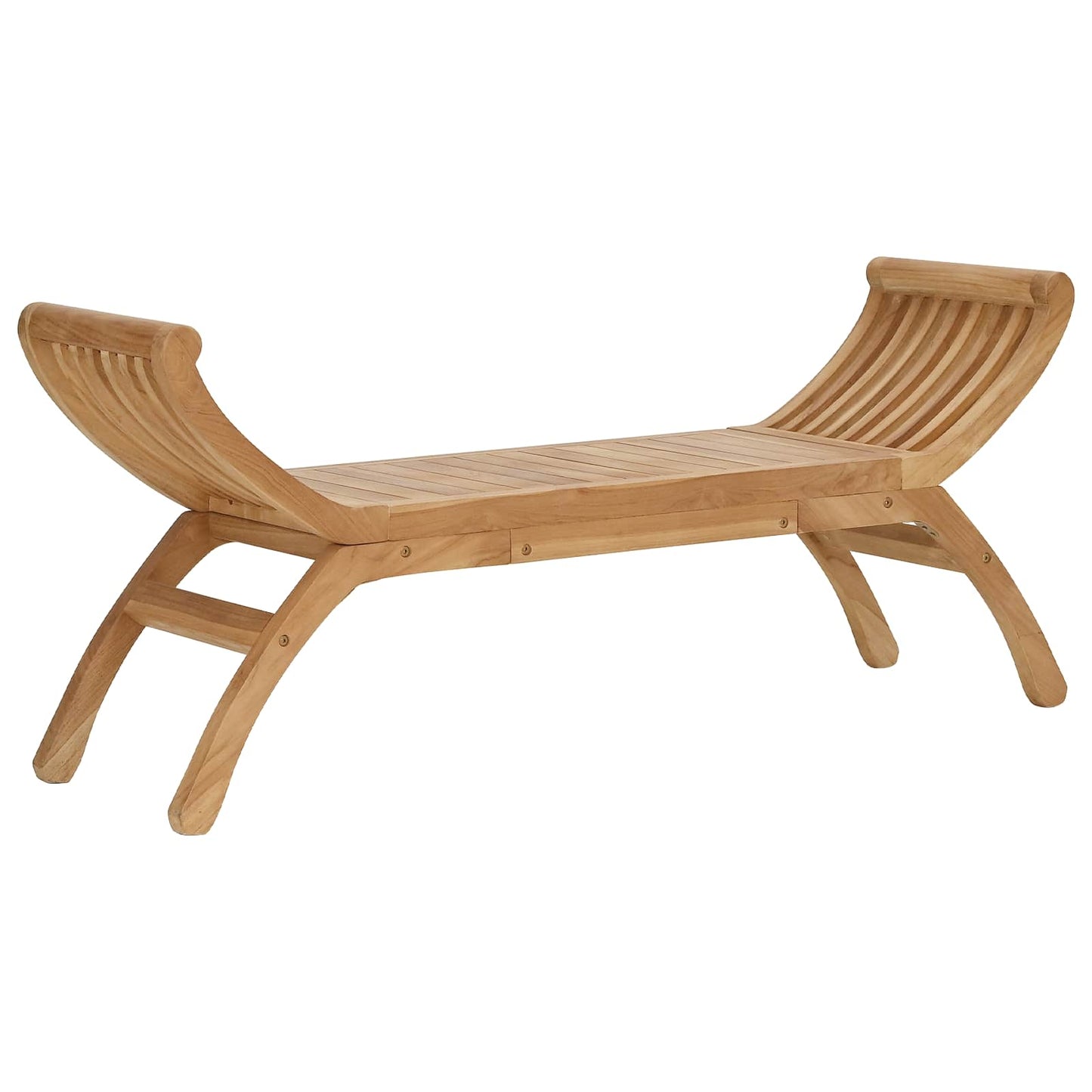 vidaXL Παγκάκι κήπου 2 -Seater 126 cm Στερεό Ξύλο Τίκ Φυσικό
