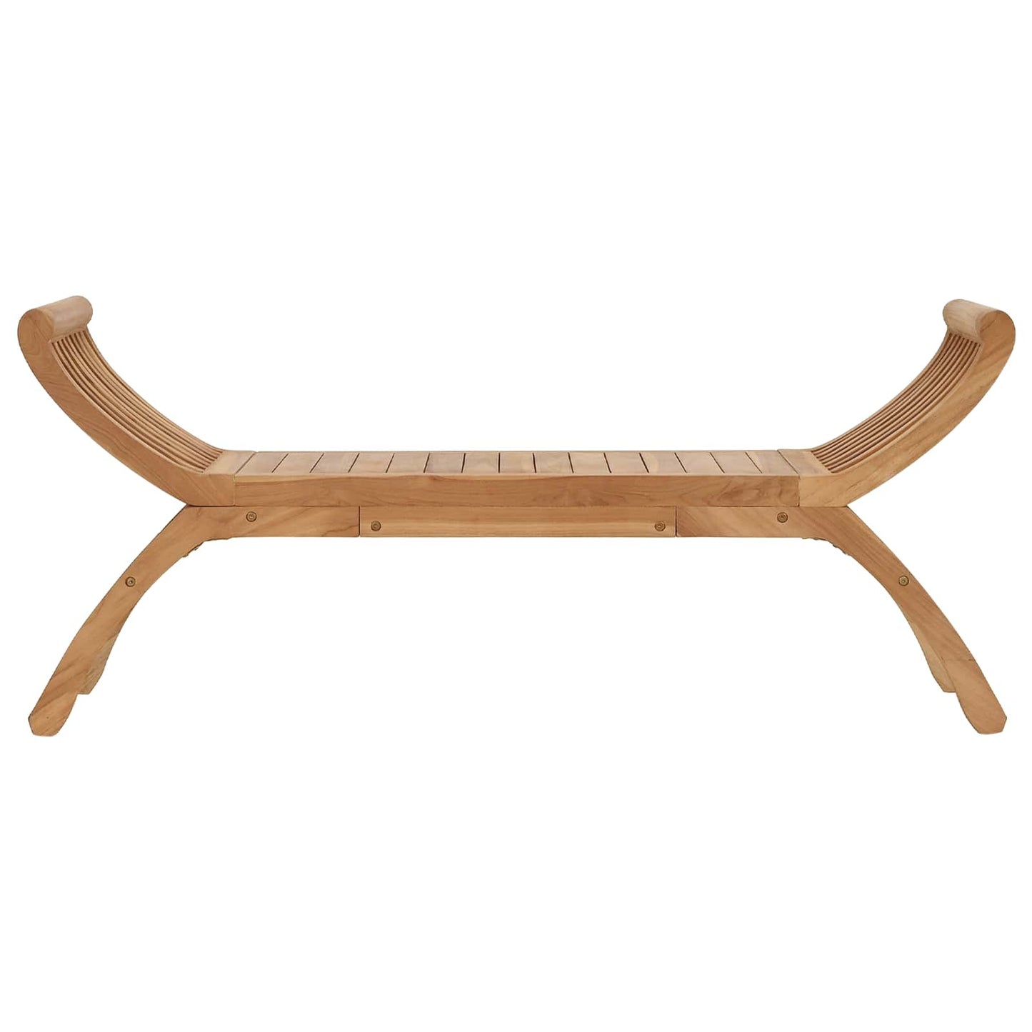 vidaXL Παγκάκι κήπου 2 -Seater 126 cm Στερεό Ξύλο Τίκ Φυσικό