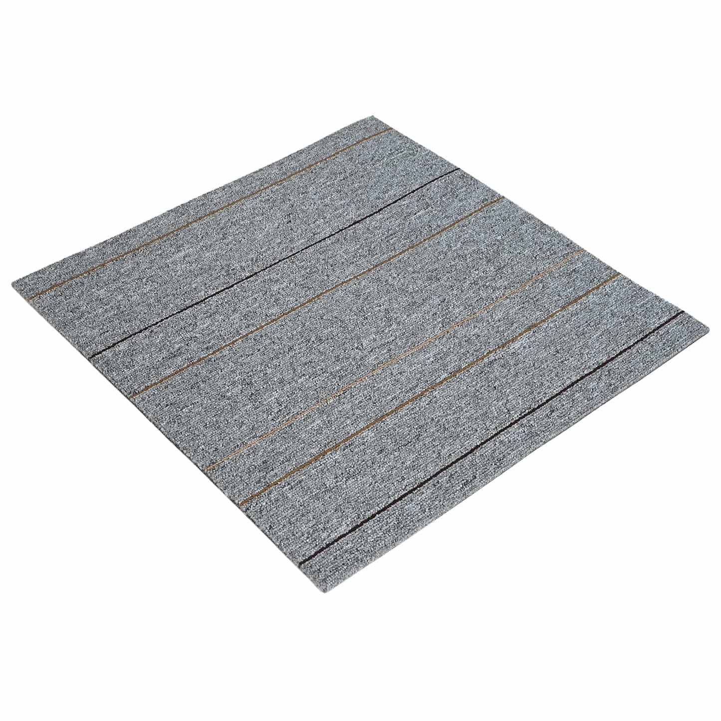 vidaXL Πλακάκι Χαλιού Ανοιχτό γκρι με ρίγες 50 x 50 cm 20 τμχ.