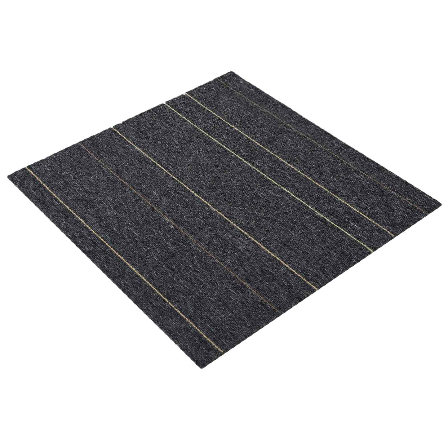 vidaXL Πλακάκι Χαλιού Σκούρο γκρι με ρίγες 50 x 50 cm 4 τμχ.