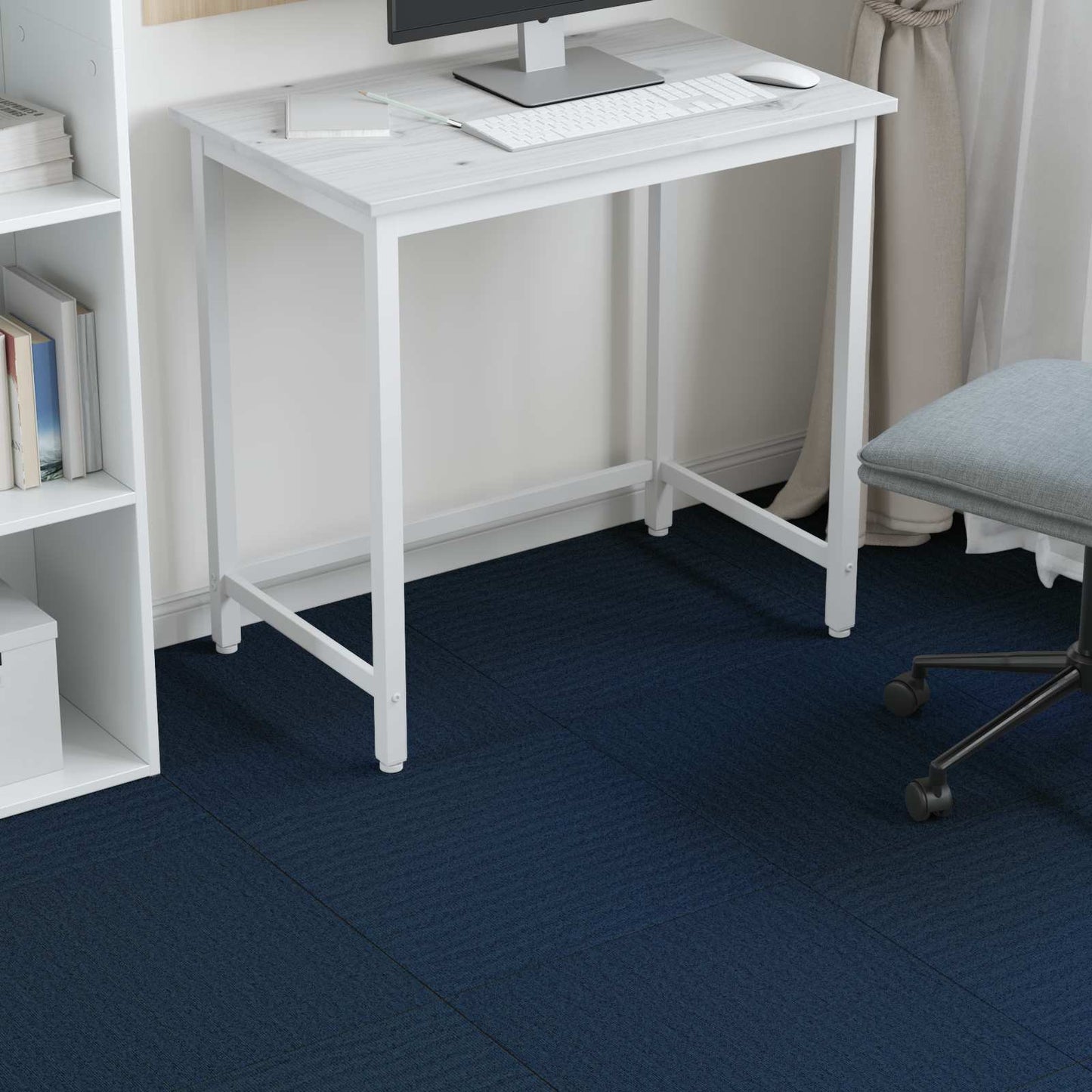 vidaXL Πλακάκι Χαλιού Μπλε 50 x 50 cm 36 τμχ. Πολυπροπυλένιο και Πίσσα