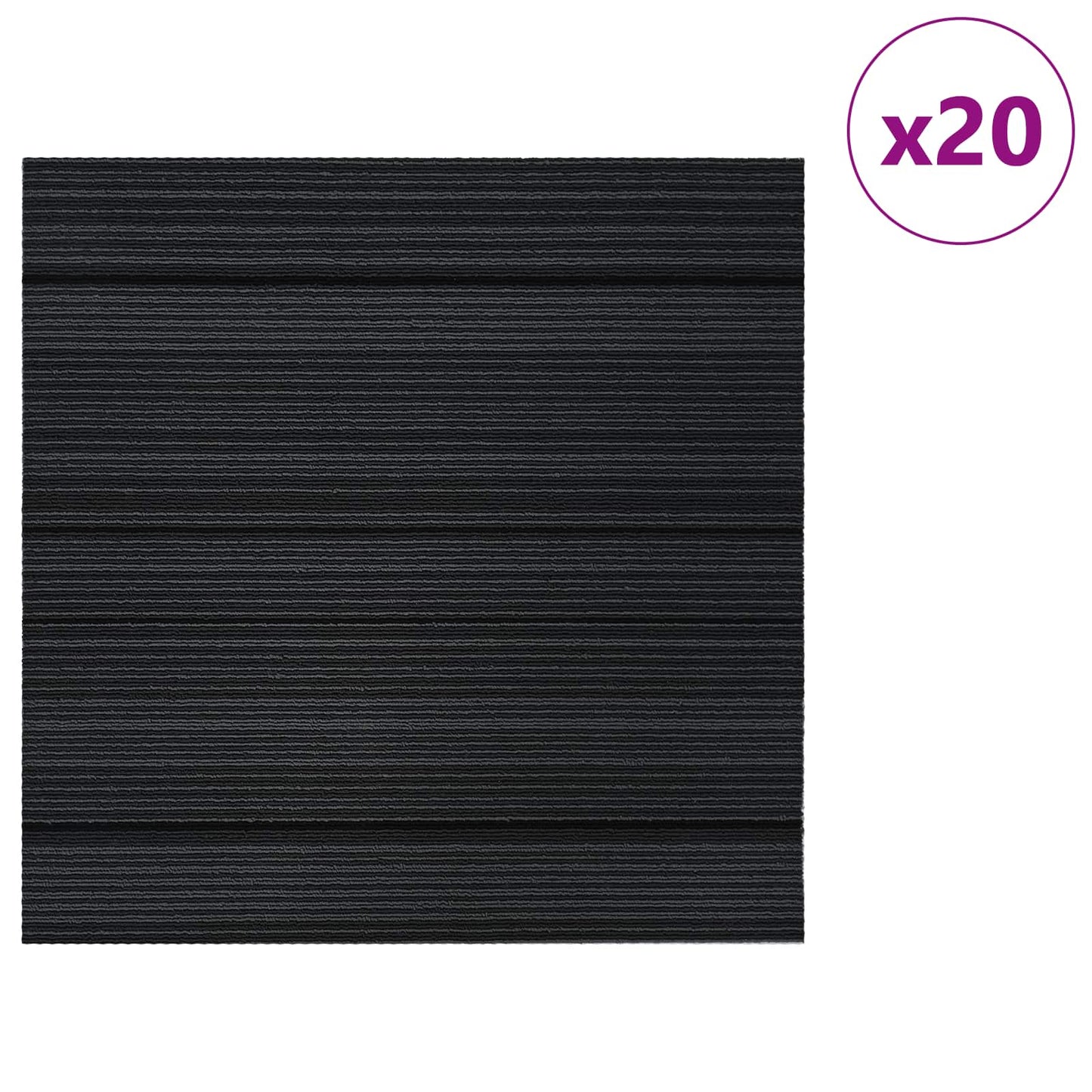vidaXL Πλακάκι Χαλιού Ριγέ Ανοιχτό Γκρι 50 x 50 cm 20 τμχ.