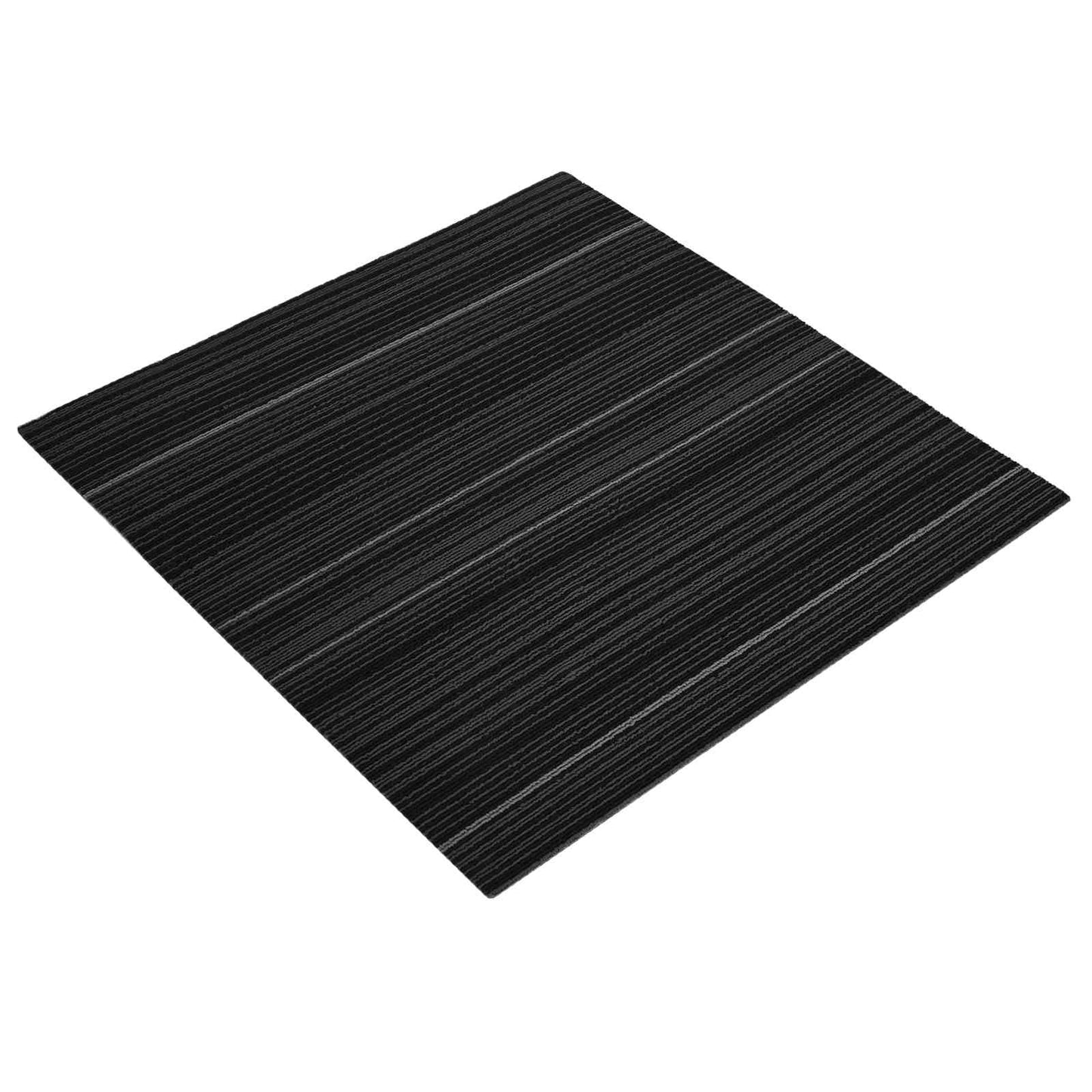 vidaXL Πλακάκι Χαλιού Ριγέ Σκούρο Γκρι 50 x 50 cm 36 τμχ.