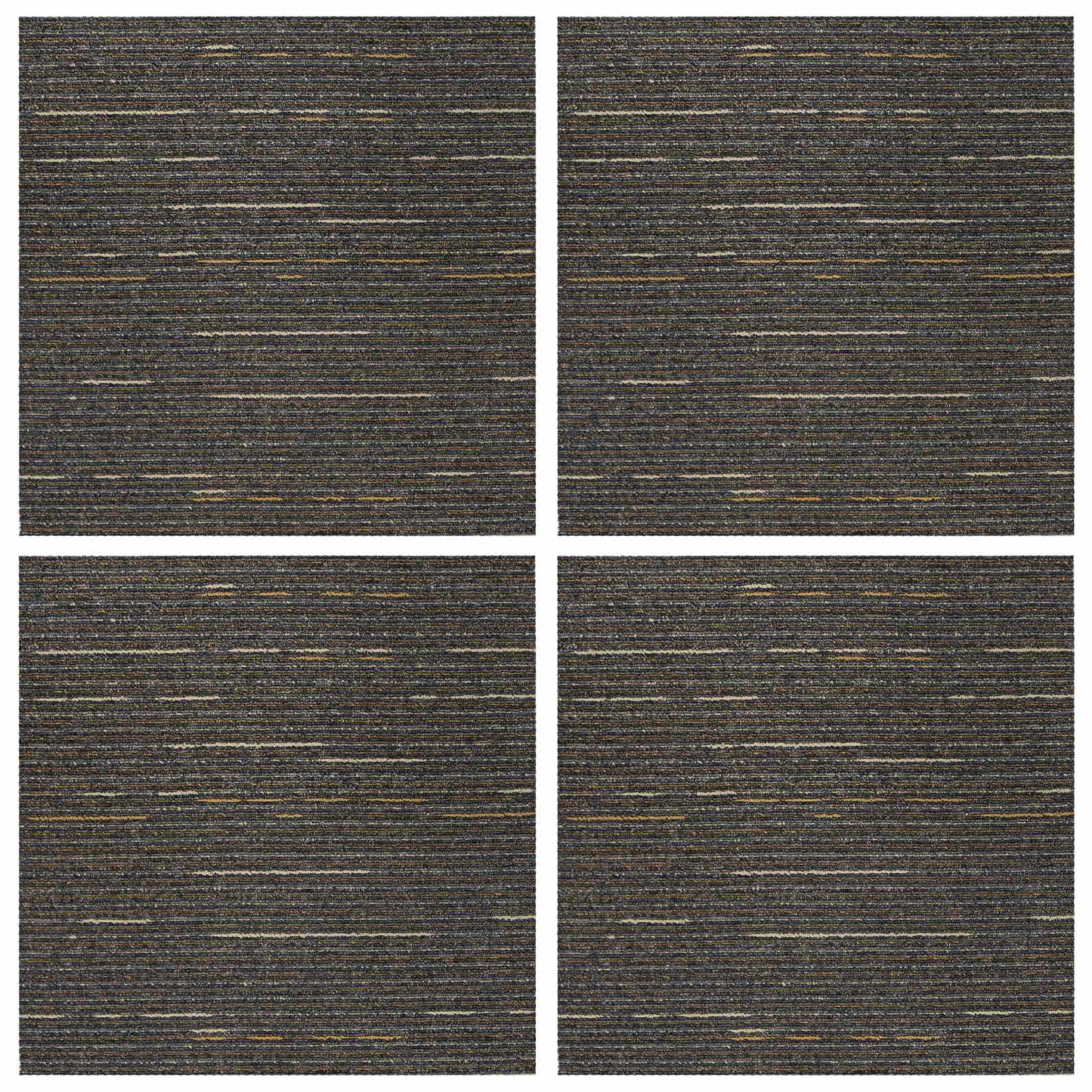vidaXL Πλακάκι Χαλιού Ριγέ ανοιχτό καφέ 50 x 50 cm 4 τμχ.
