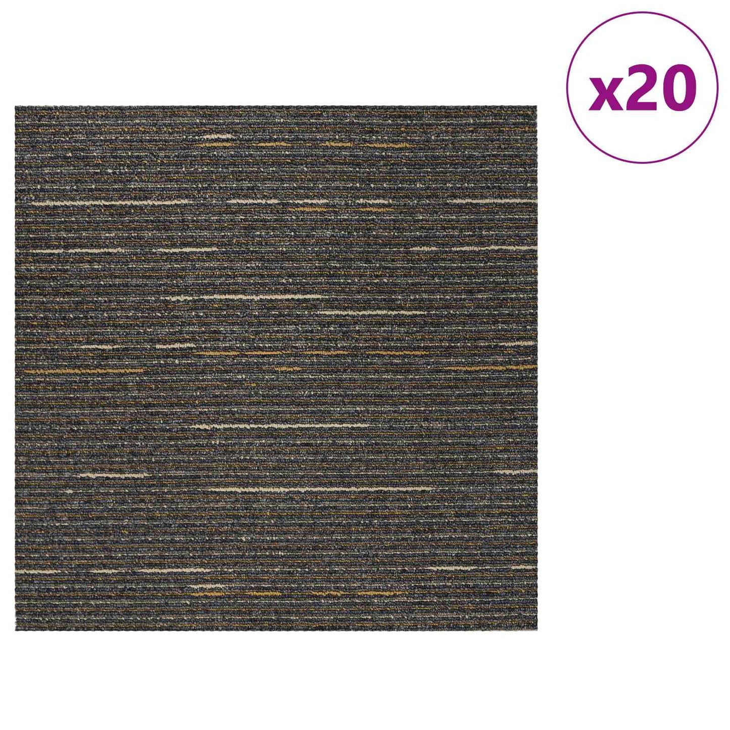 vidaXL Πλακάκι Χαλιού Ριγέ ανοιχτό καφέ 50 x 50 cm 20 τμχ.