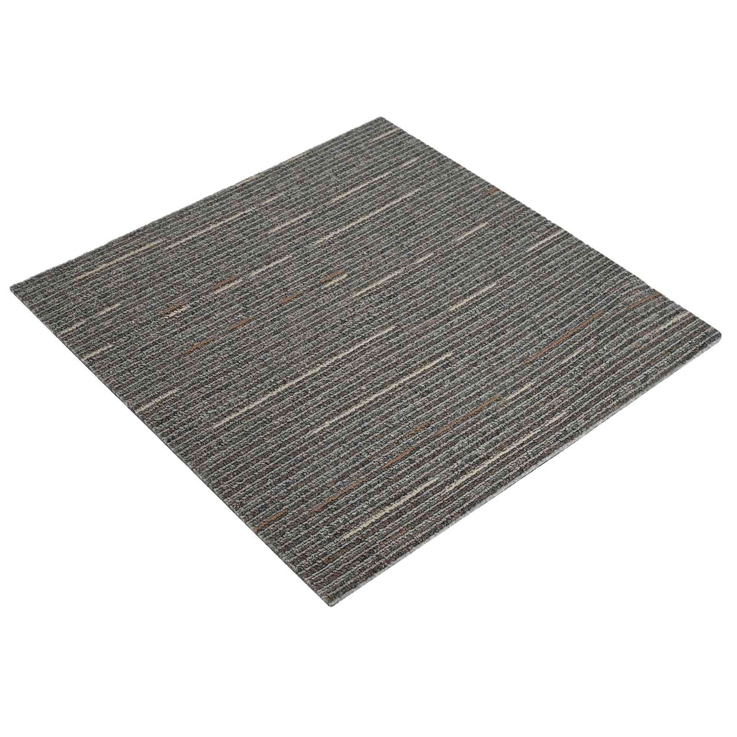 vidaXL Πλακάκι Χαλιού Ριγέ Σκούρο Καφέ 50 x 50 cm 4 τμχ.