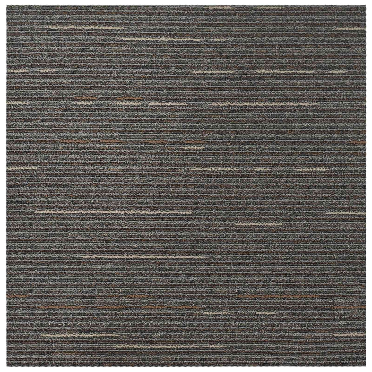 vidaXL Πλακάκι Χαλιού Ριγέ Σκούρο Καφέ 50 x 50 cm 36 τμχ.