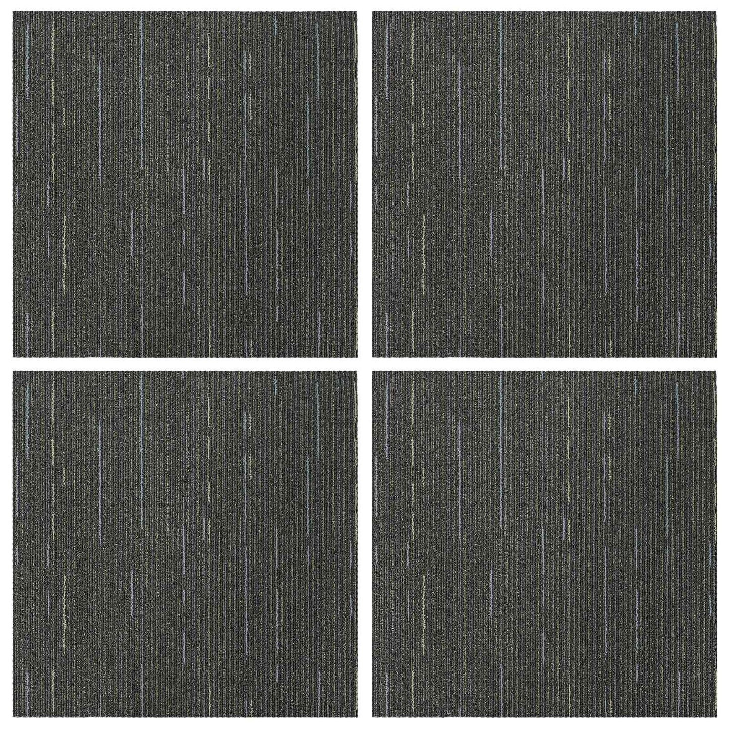 vidaXL Πλακάκι Χαλιού Ριγέ Ανοιχτό Πράσινο 50 x 50 cm 4 τμχ.