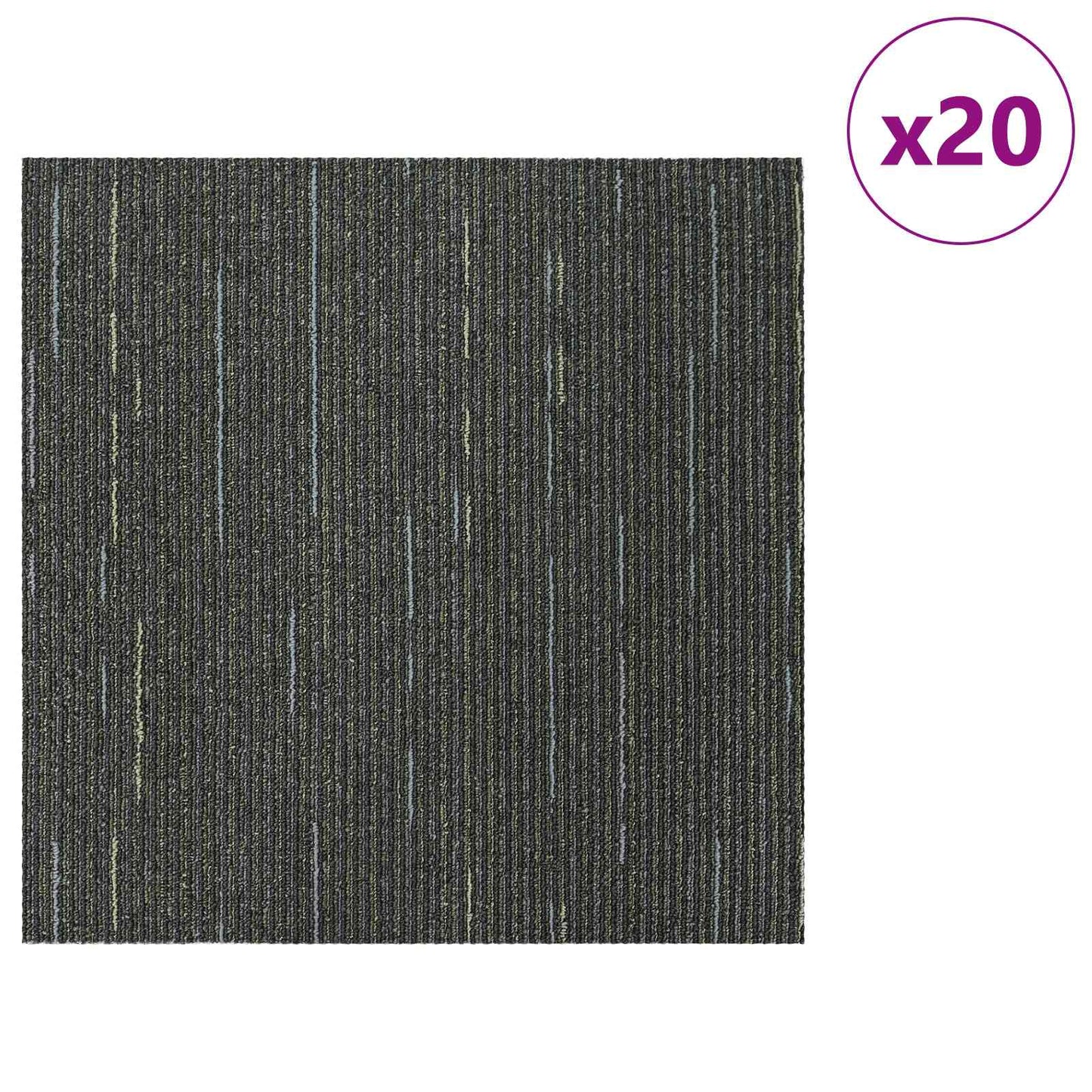 vidaXL Πλακάκι Χαλιού Ριγέ Ανοιχτό Πράσινο 50 x 50 cm 20 τμχ.