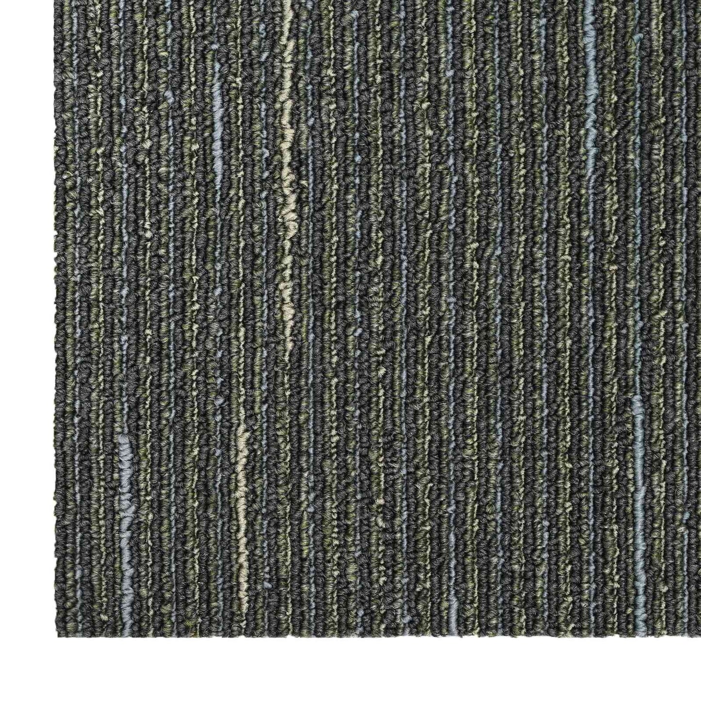 vidaXL Πλακάκι Χαλιού Ριγέ Ανοιχτό Πράσινο 50 x 50 cm 36 τμχ.