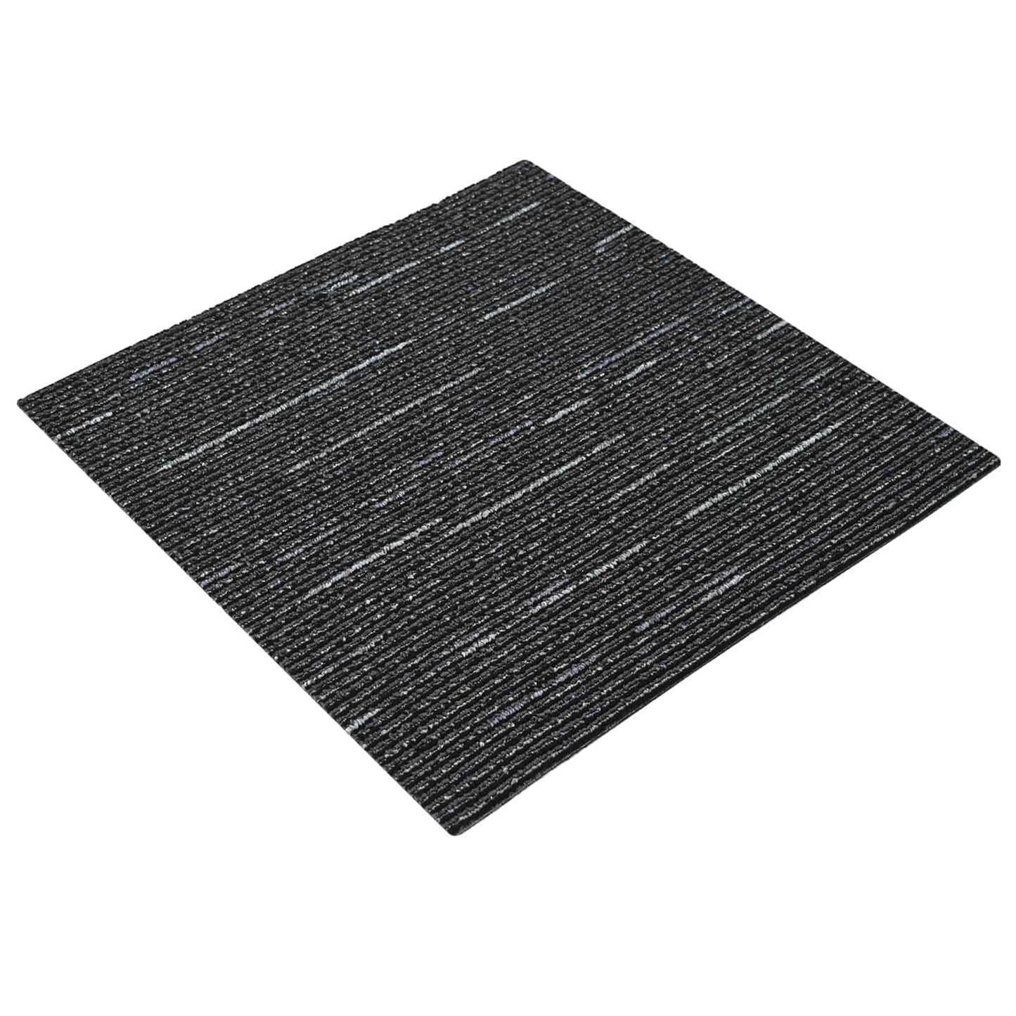vidaXL Πλακάκι Χαλιού Ριγέ Μαύρο 50 x 50 cm 20 τμχ.