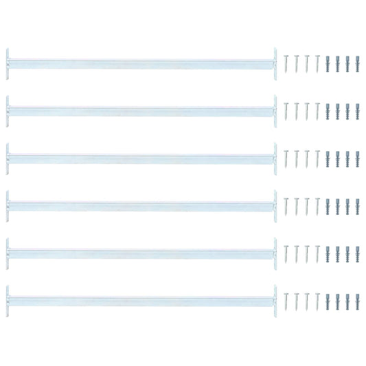 vidaXL Ρυθμιζόμενη Μπάρα Ασφαλείας Παραθύρου 6 pcs Ασημί Ατσάλι