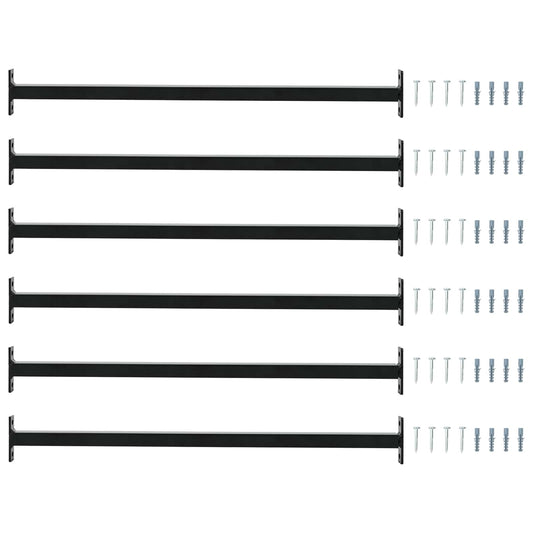 vidaXL Ρυθμιζόμενη Μπάρα Ασφαλείας Παραθύρου 6 pcs Μαύρο Ατσάλι