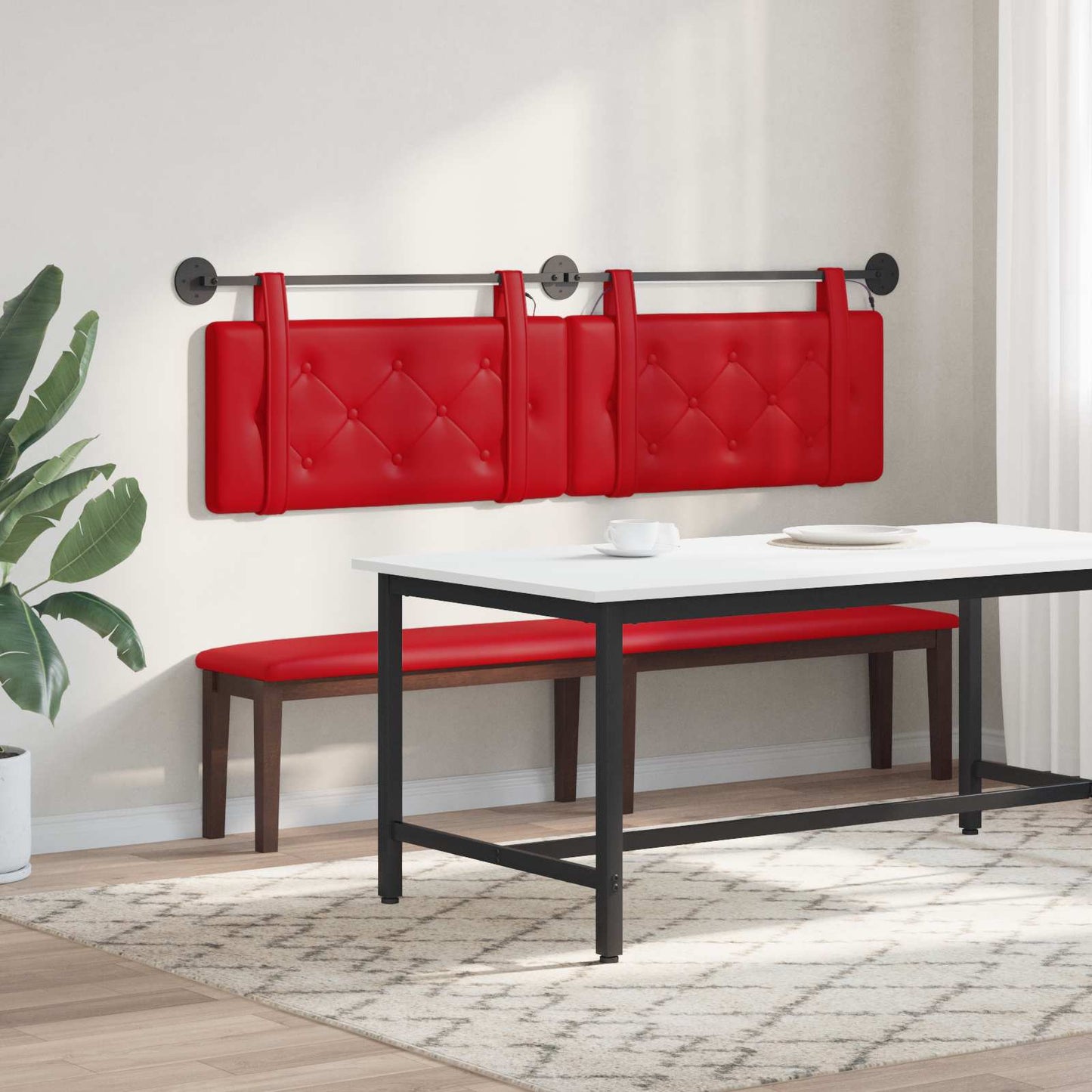 vidaXL Κεφαλάρι κρεβατιού κρεμαστό Με φωτισμό LED Κόκκινο