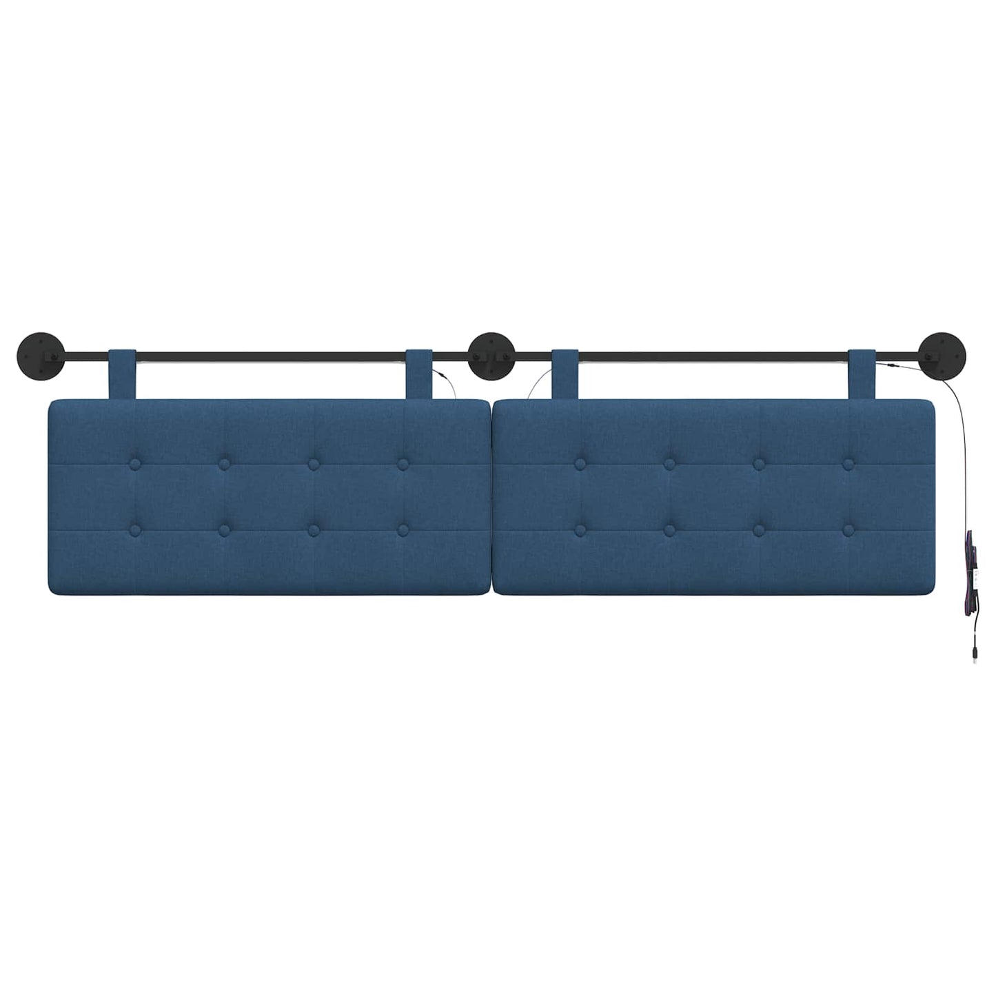 vidaXL Κεφαλάρι κρεβατιού κρεμαστό Με φωτισμό LED Μπλε Ύφασμα