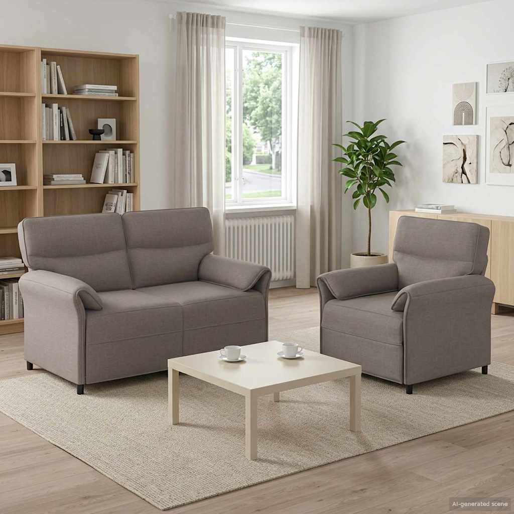 vidaXL Σετ Καναπέ 2 τμχ. Taupe Ύφασμα