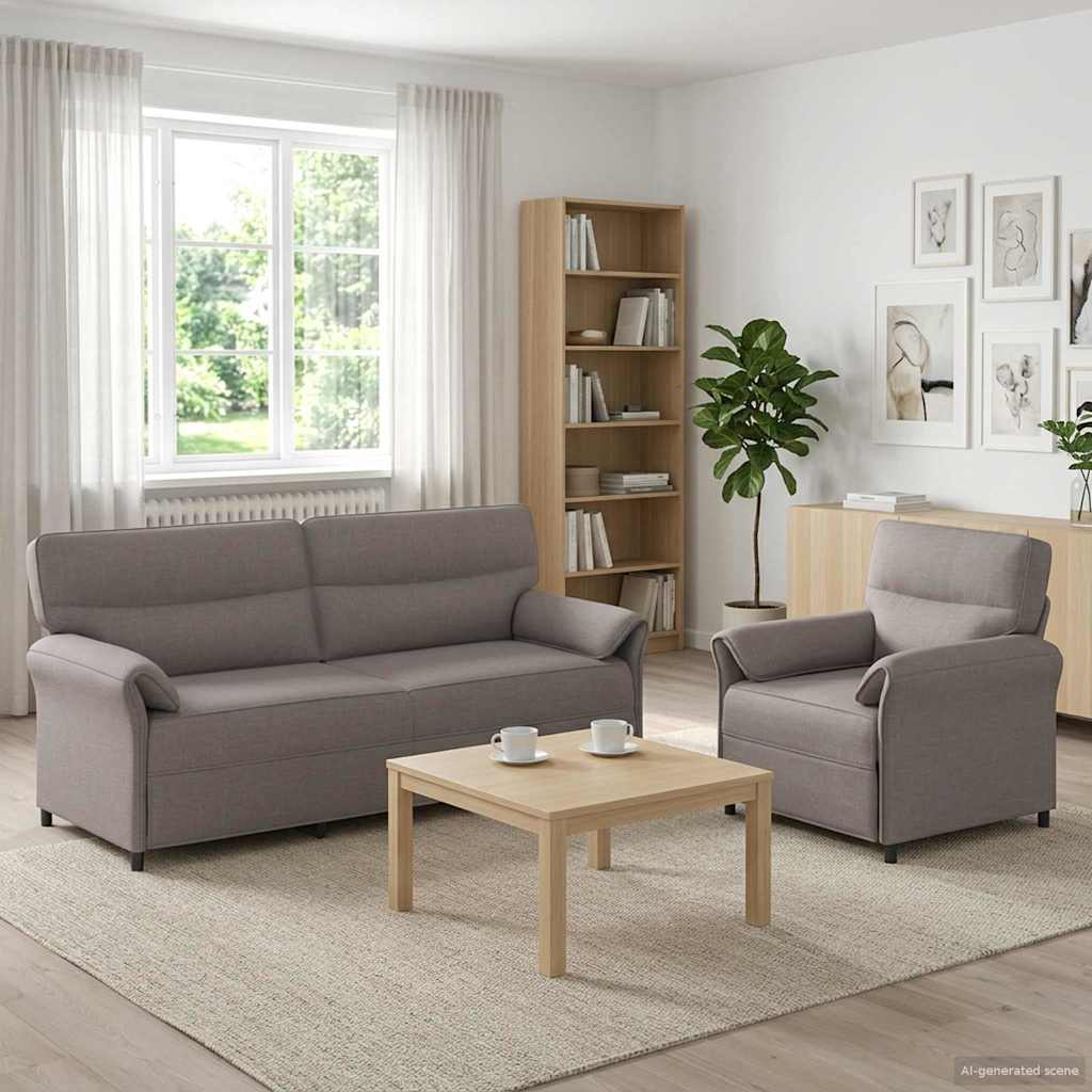 vidaXL Σετ Καναπέ 2 τμχ. Taupe Ύφασμα
