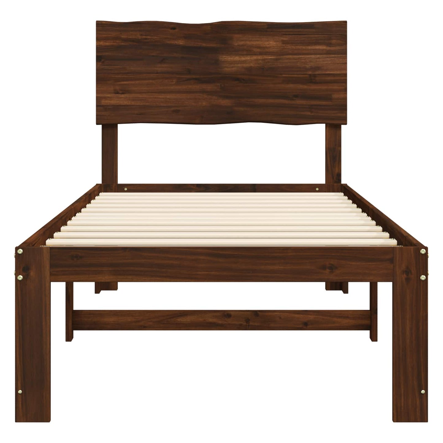 vidaXL Μονό Κρεβάτι με Κεφαλάρι ROSTOCK Σκούρο Καφέ 90 x 190 cm