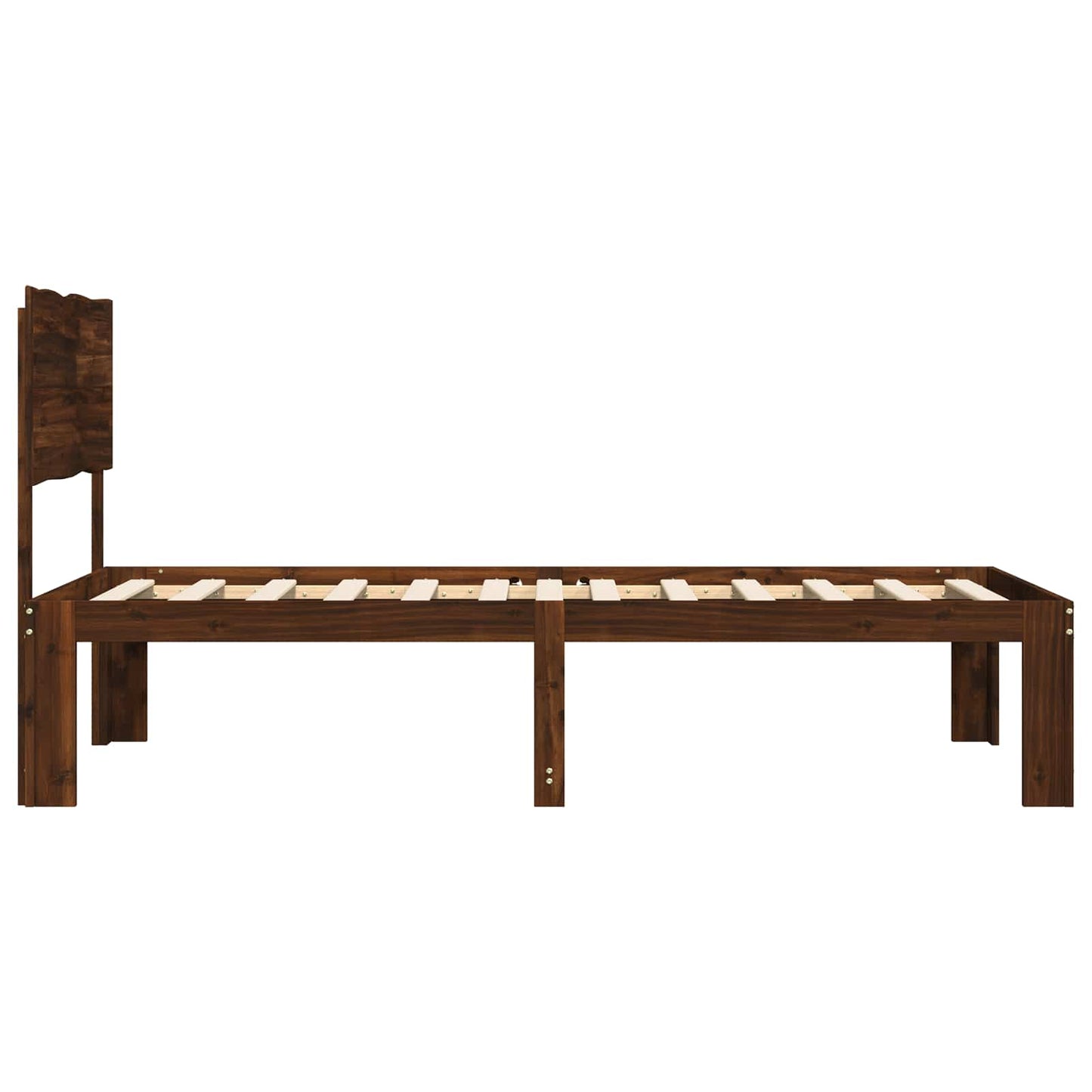 vidaXL Μονό Κρεβάτι με Κεφαλάρι ROSTOCK Σκούρο Καφέ 90 x 190 cm