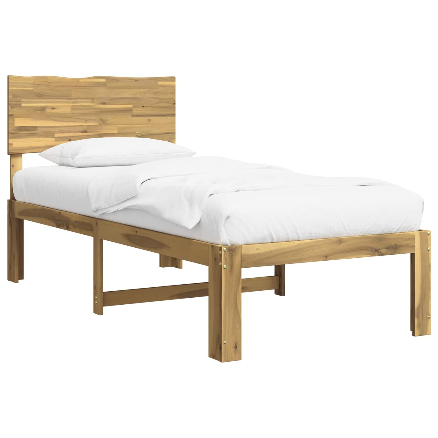 vidaXL Μονό Κρεβάτι με Κεφαλάρι ROSTOCK Λευκό 90 x 190 cm