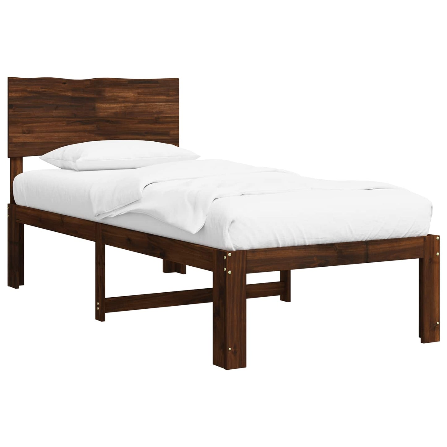 vidaXL Μονό Κρεβάτι με Κεφαλάρι ROSTOCK Σκούρο Καφέ 80 x 200 cm