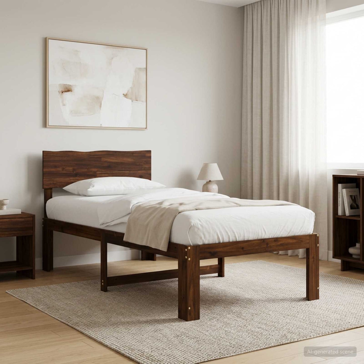 vidaXL Μονό Κρεβάτι με Κεφαλάρι ROSTOCK Σκούρο Καφέ 75 x 190 cm