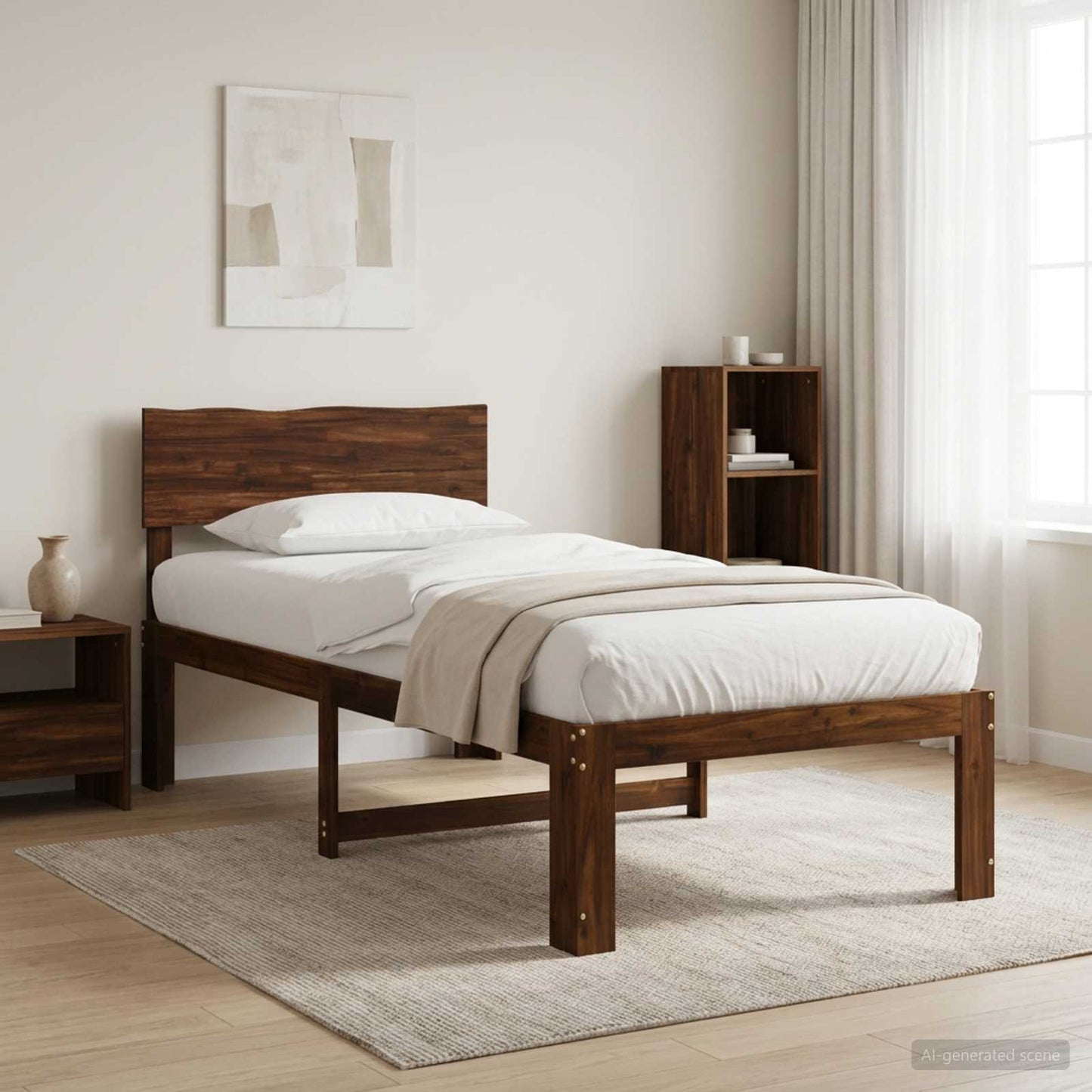 vidaXL Μονό Κρεβάτι με Κεφαλάρι ROSTOCK Σκούρο Καφέ 80 x 200 cm