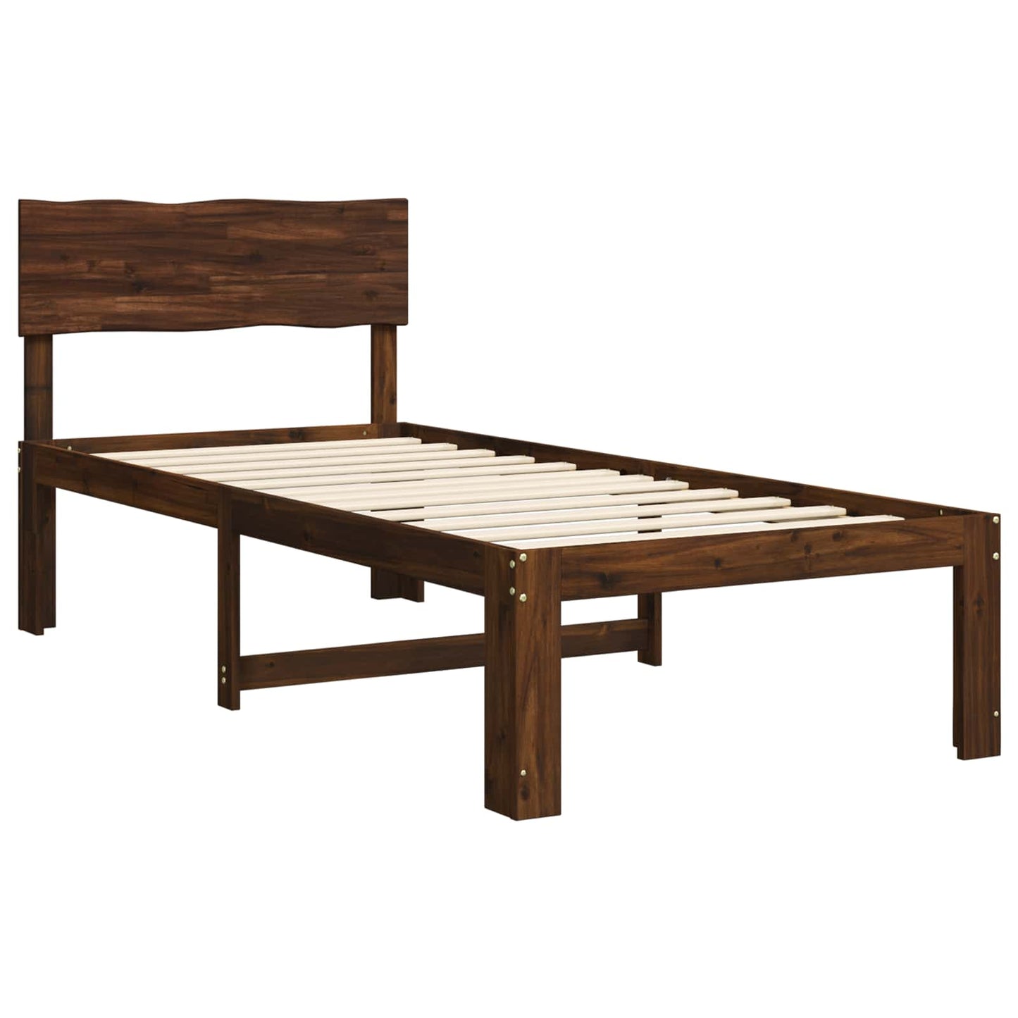vidaXL Μονό Κρεβάτι με Κεφαλάρι ROSTOCK Σκούρο Καφέ 80 x 200 cm
